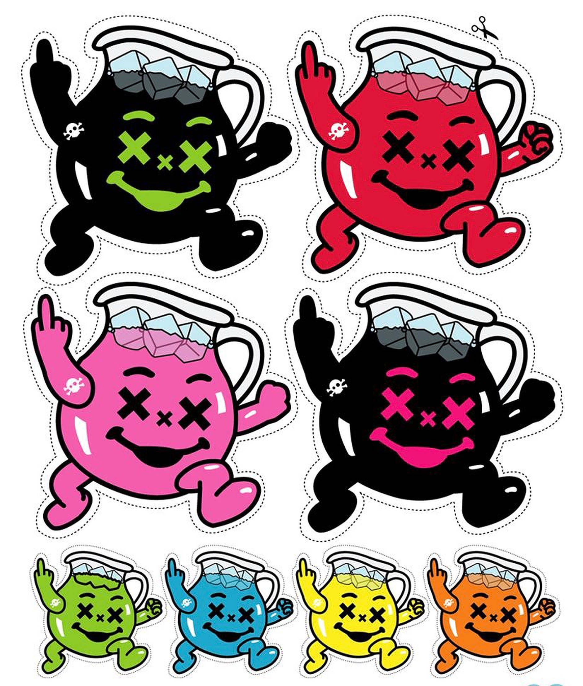 Kool Aid Man i forskjellige farger Bakgrunner