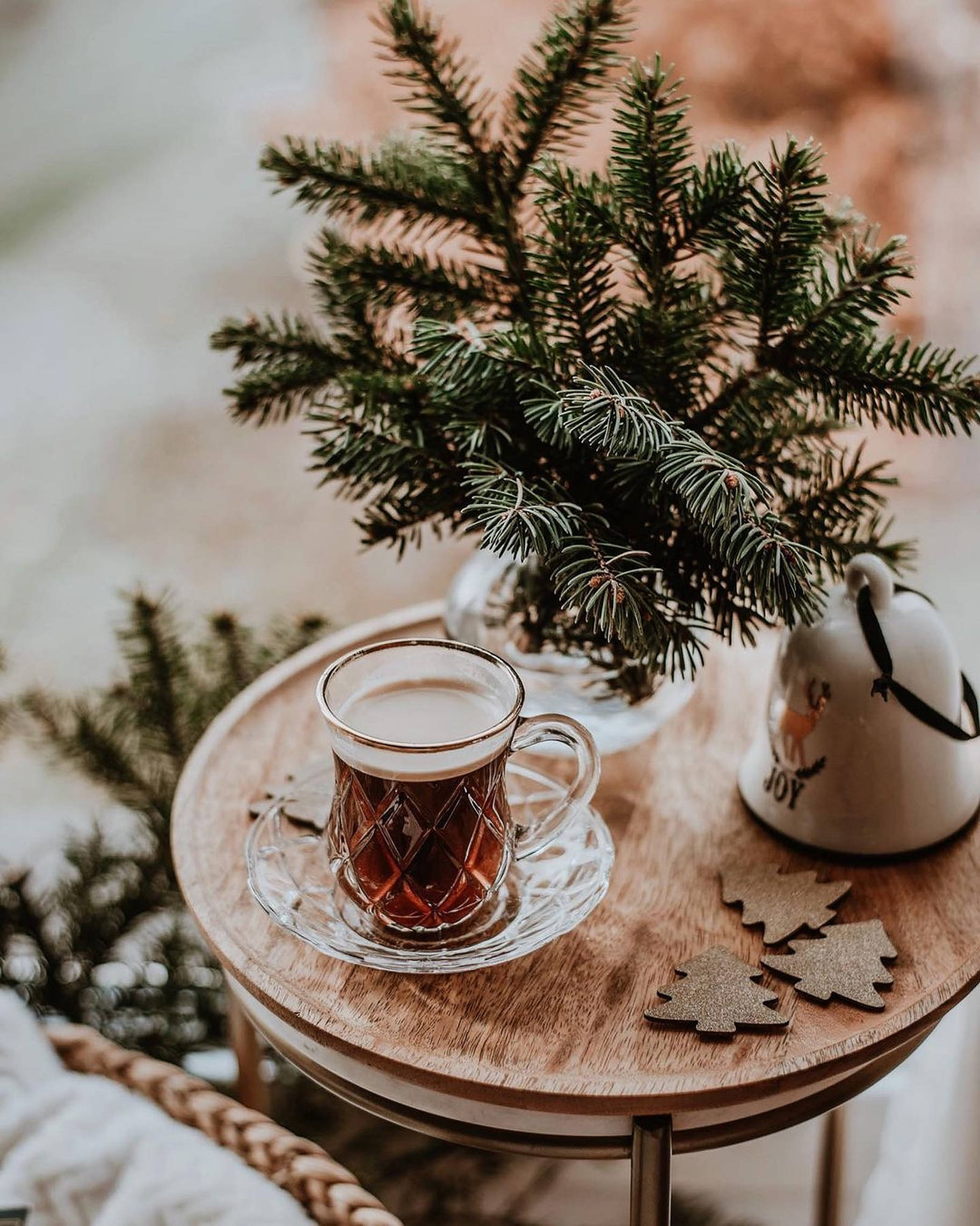 Koselig juleestetikk med varm te Bakgrunner