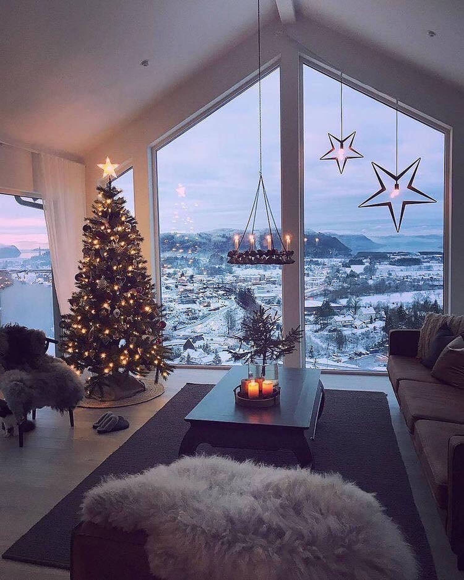 Koselig julestemning vindu Bakgrunner