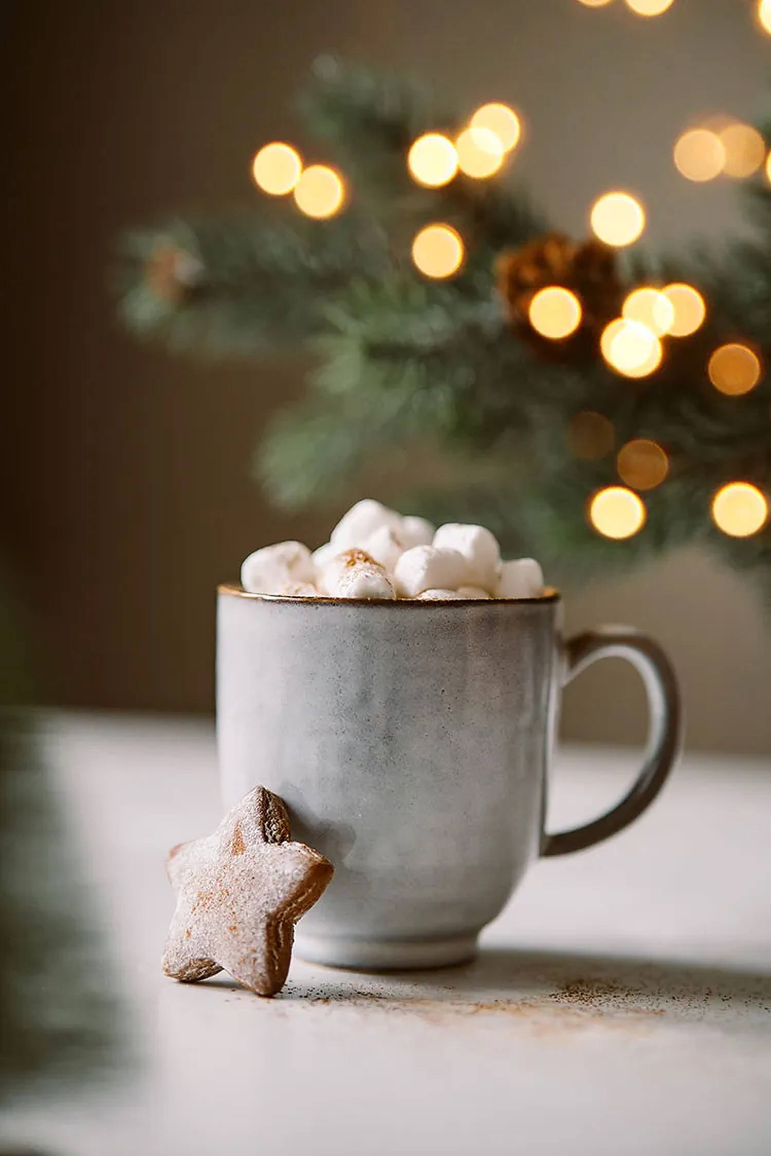 Koselig julestemning med sjokoladekopp Bakgrunner