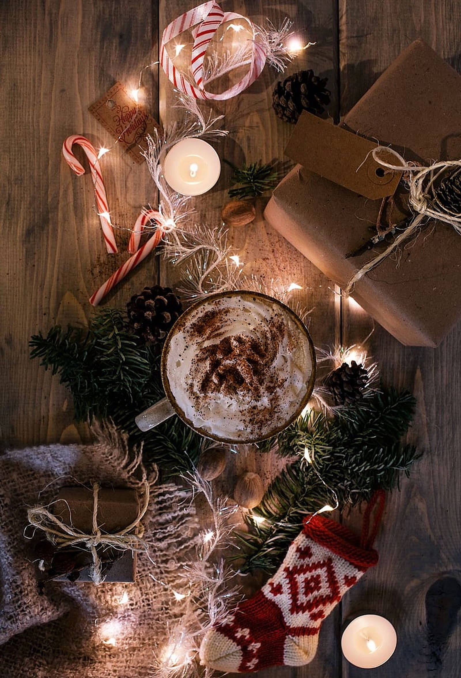 Koselig julestemning med lys Bakgrunner