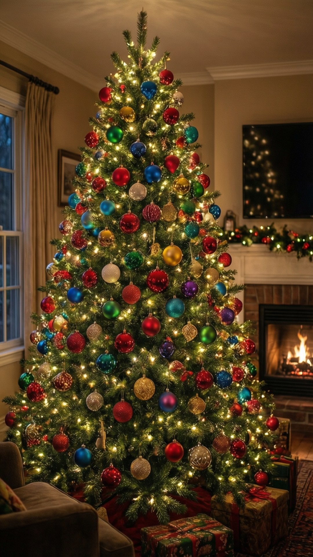 Koselig juletre i stuen Bakgrunner