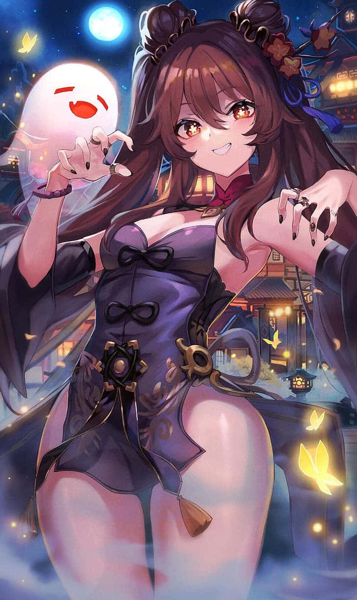 Kostyme Hu Tao PFP Bakgrunner