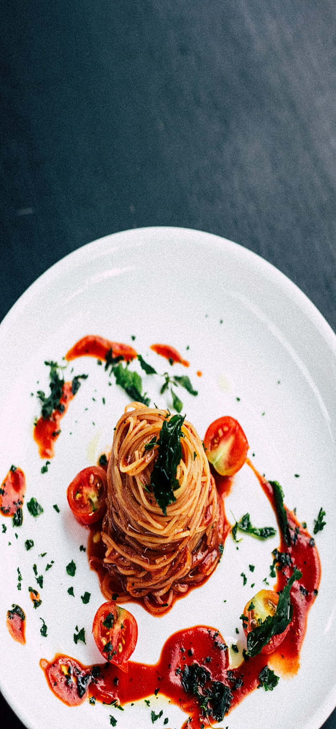 Kreativ Anretning iPhone X Pasta Bakgrunn Bakgrunner