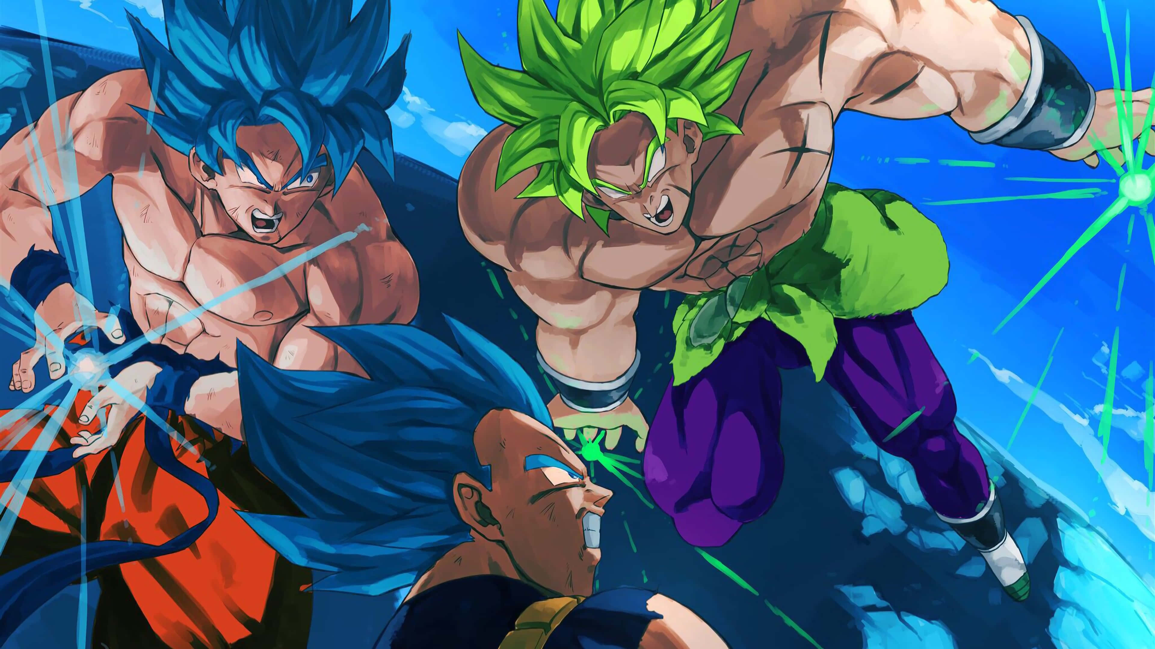 Krigeren Super Saiyan Gud Broly står seirende. Bakgrunner