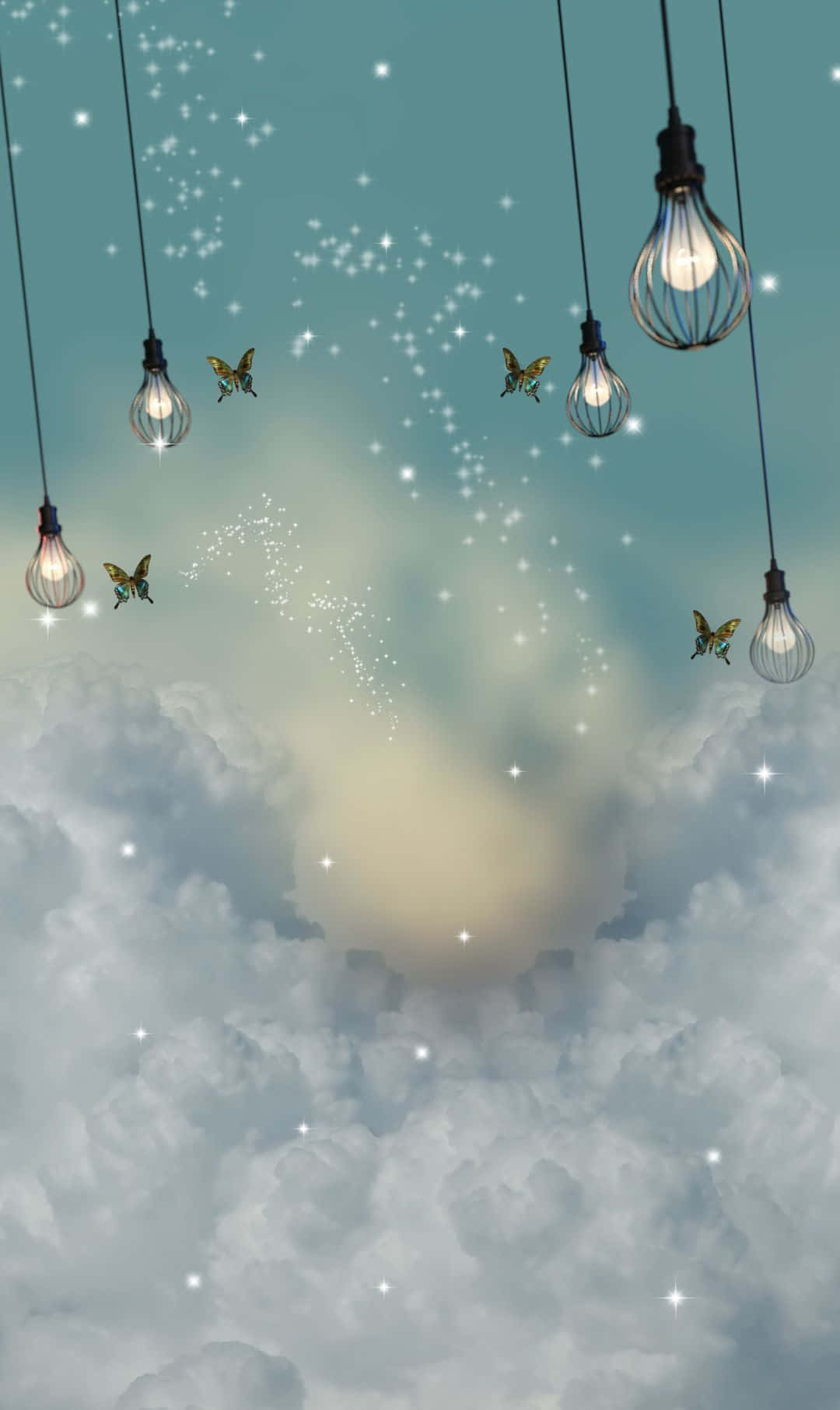 Krystallklart vann og regnbue Bakgrunner