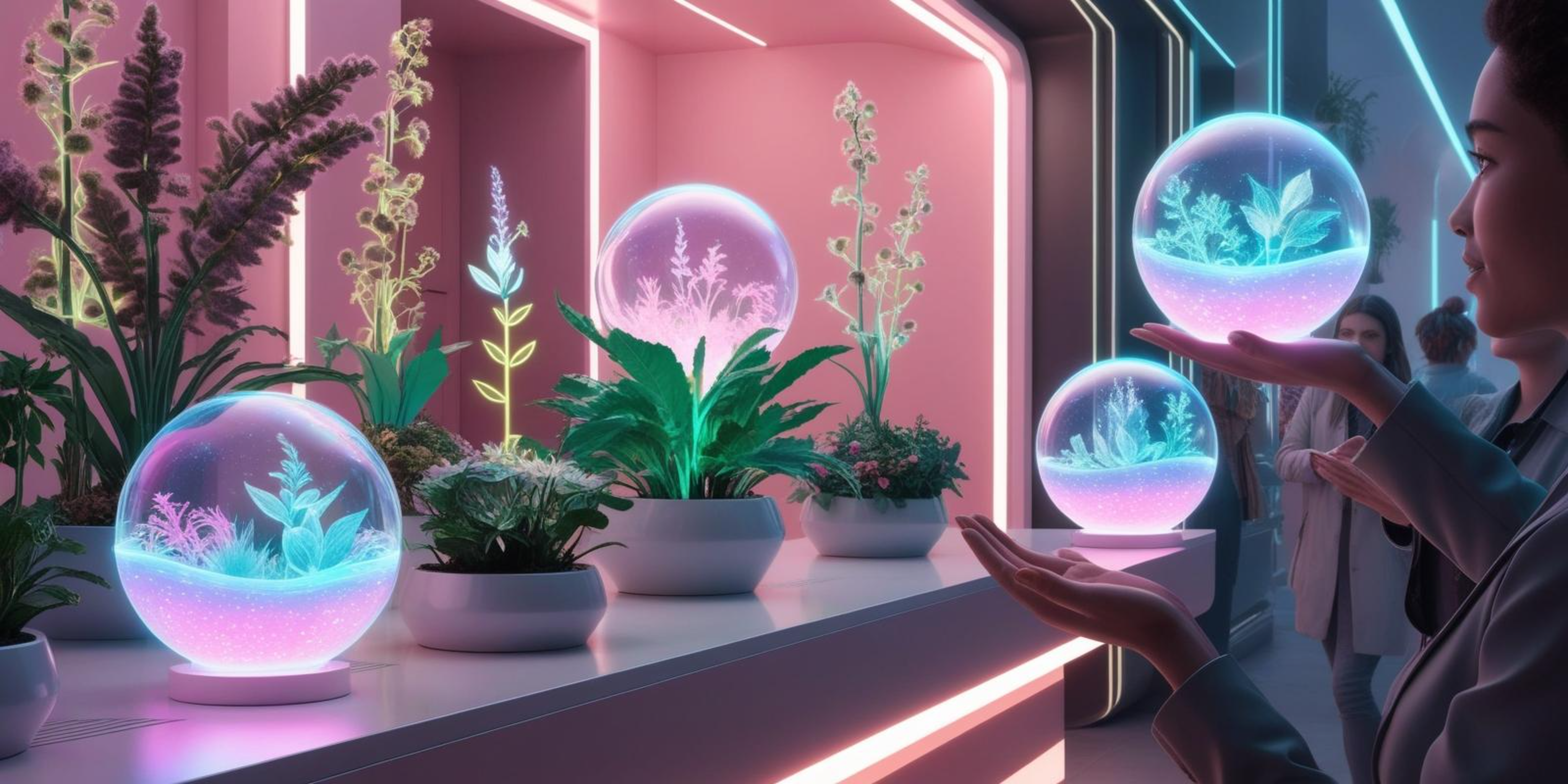 Krystallkuler og tropiske planter Bakgrunner