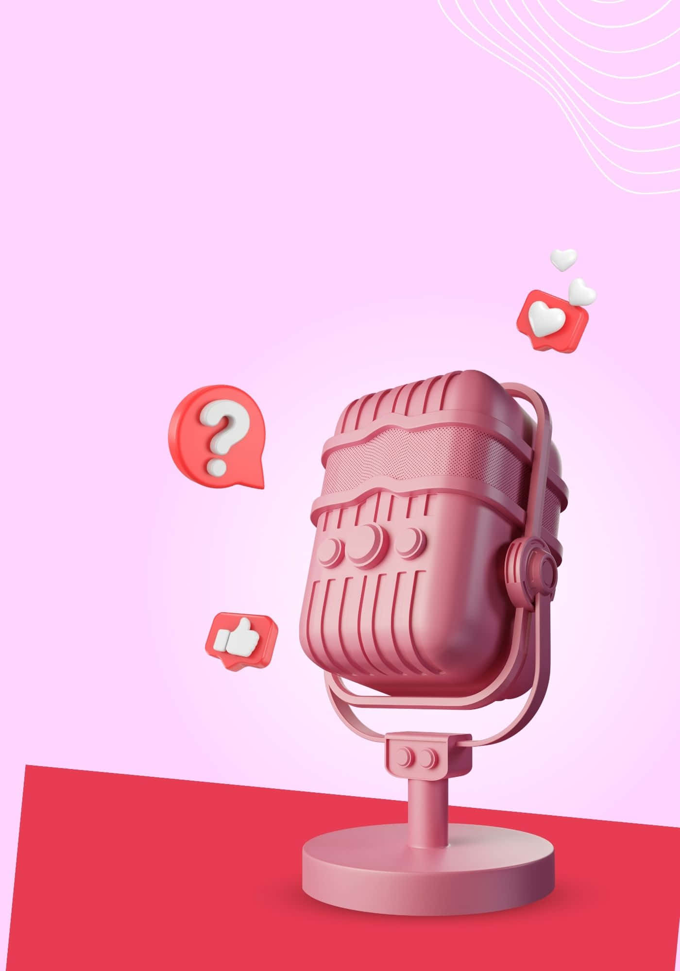 Kul 3D rosa mikrofon bakgrunn Bakgrunner