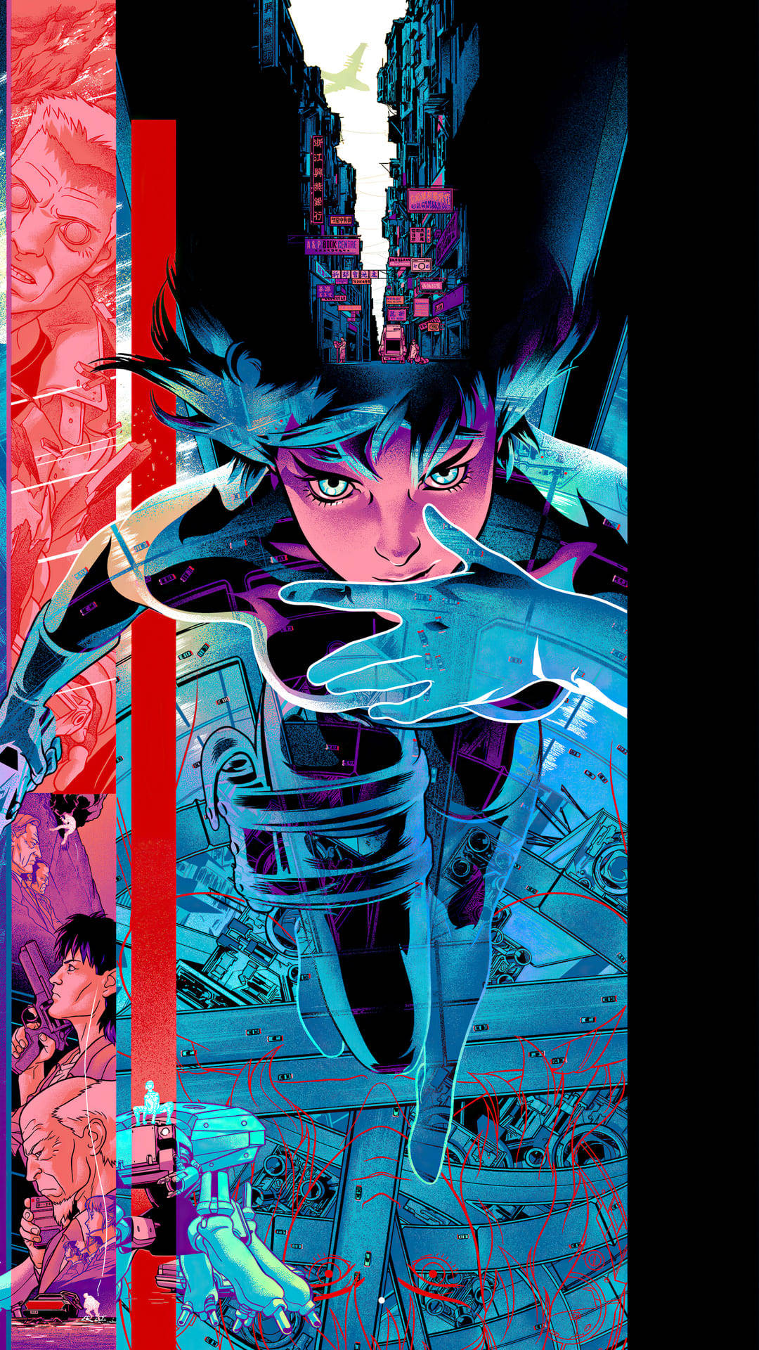 Kul anime-telefon Ghost in the Shell abstrakt Bakgrunner