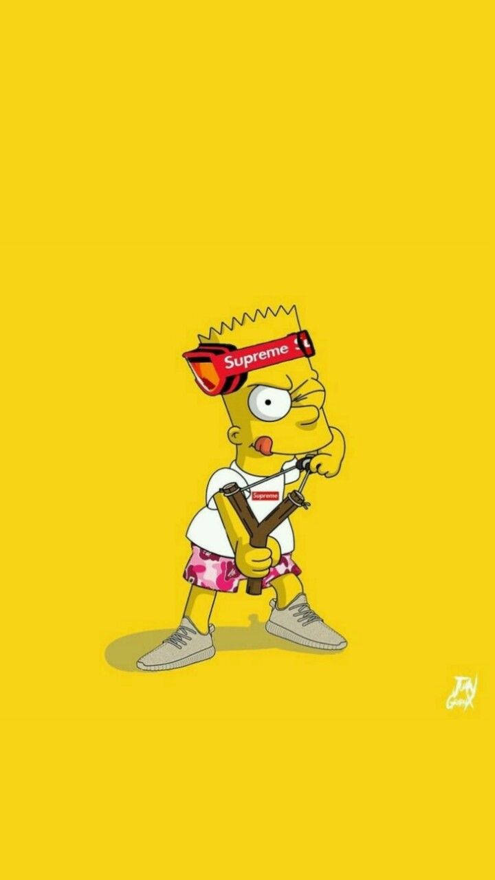 Kul Bart Simpson med sprettert Bakgrunner