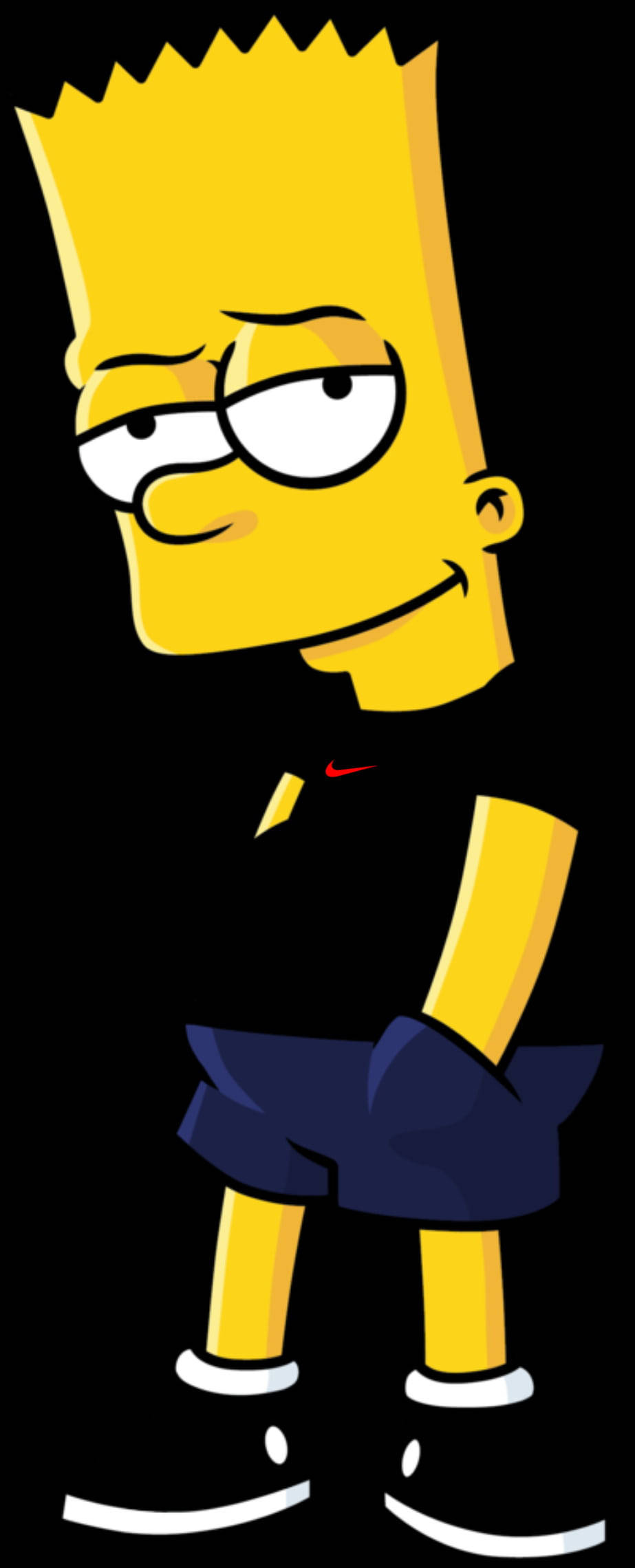 Kul Bart Simpson Med Svart Skjorte Bakgrunner