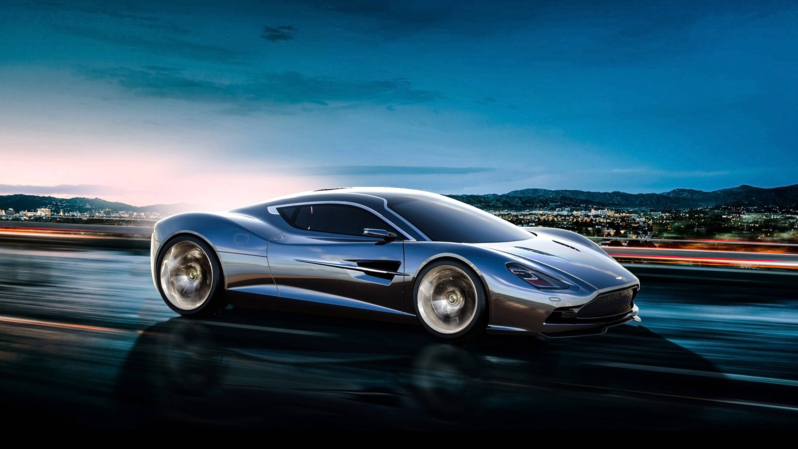 Kul bil blå Aston Martin Bakgrunner