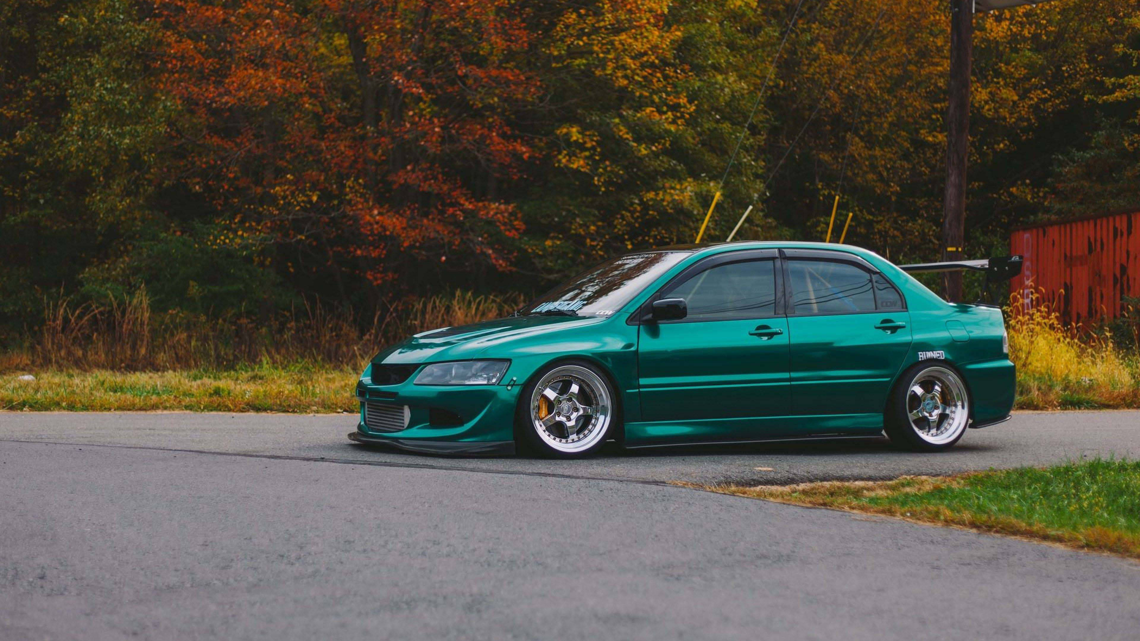 Kul JDM-estetikk Mitsubishi Lancer Evolution Bakgrunner