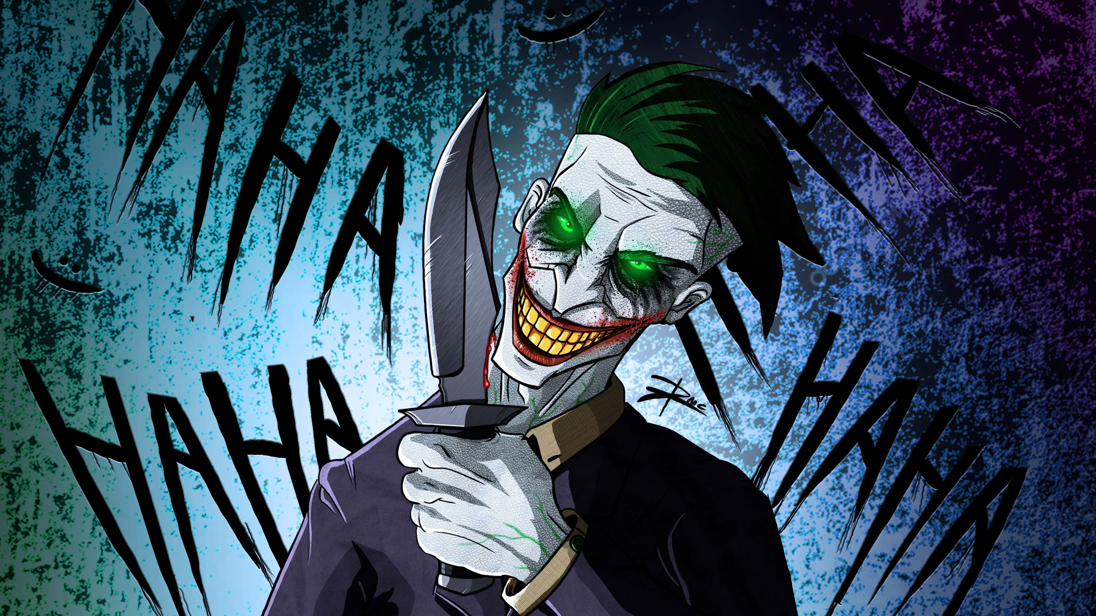 Kul Joker som holder kniv Haha Bakgrunner