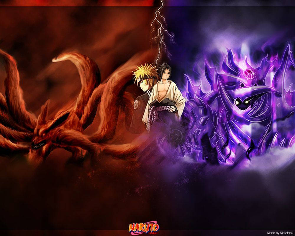 Kul Naruto Kurama og Susanoo — Kult naruto GIF Bakgrunner