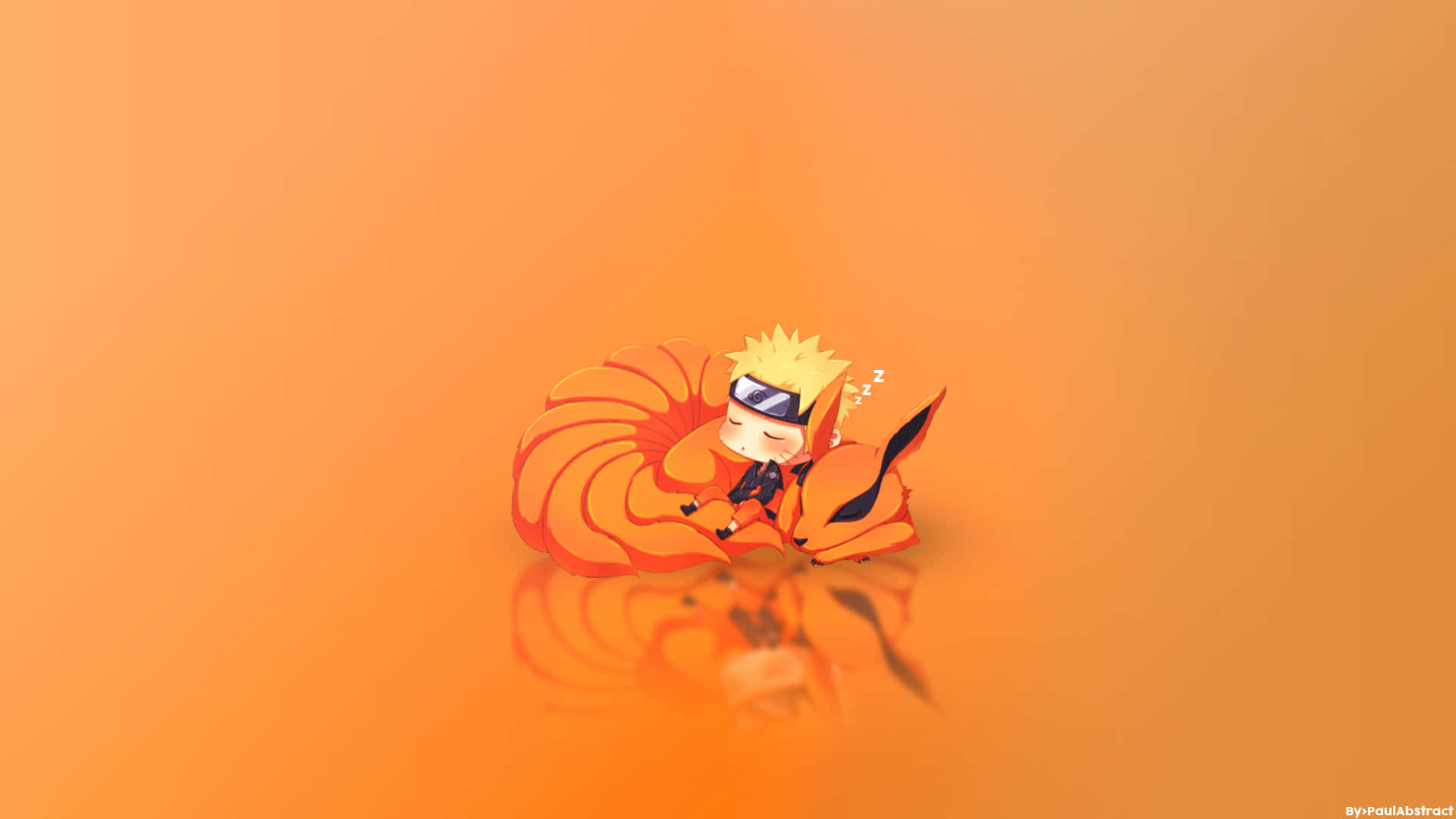 Kul Naruto-skrivebord med Chibi Kurama Bakgrunner
