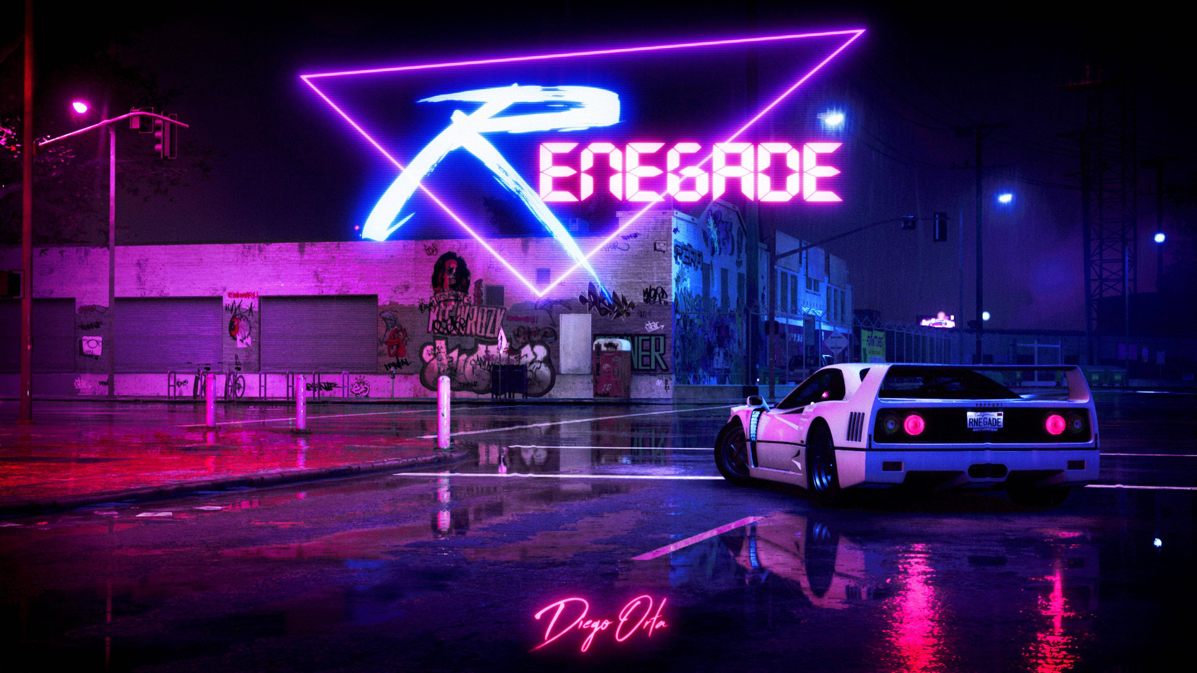 Kul neon JDM-estetikk Bakgrunner