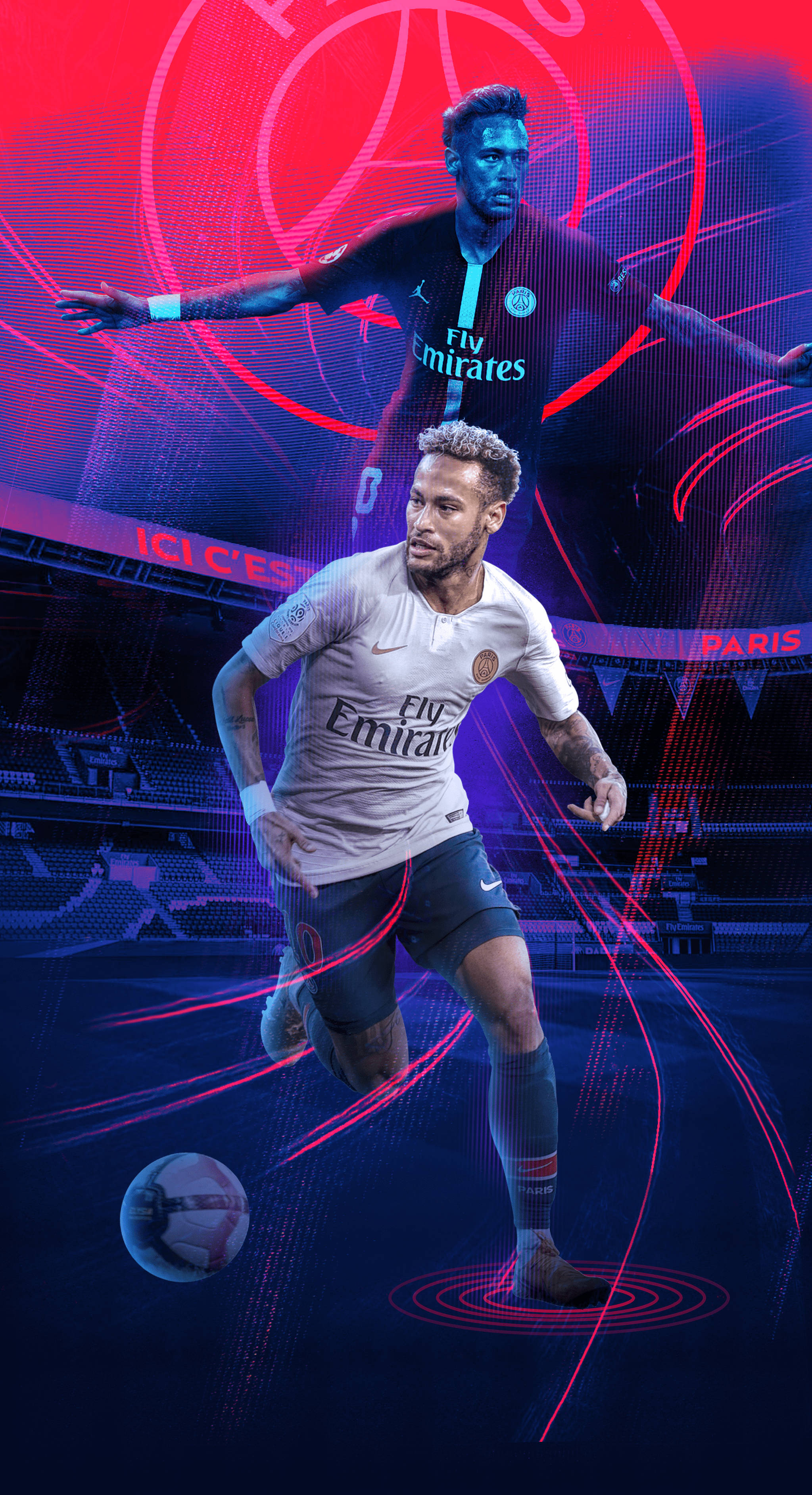 Kul Neymar Jr rød og lilla