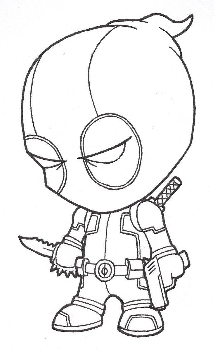 Kul tegning av Deadpool Chibi Bakgrunner