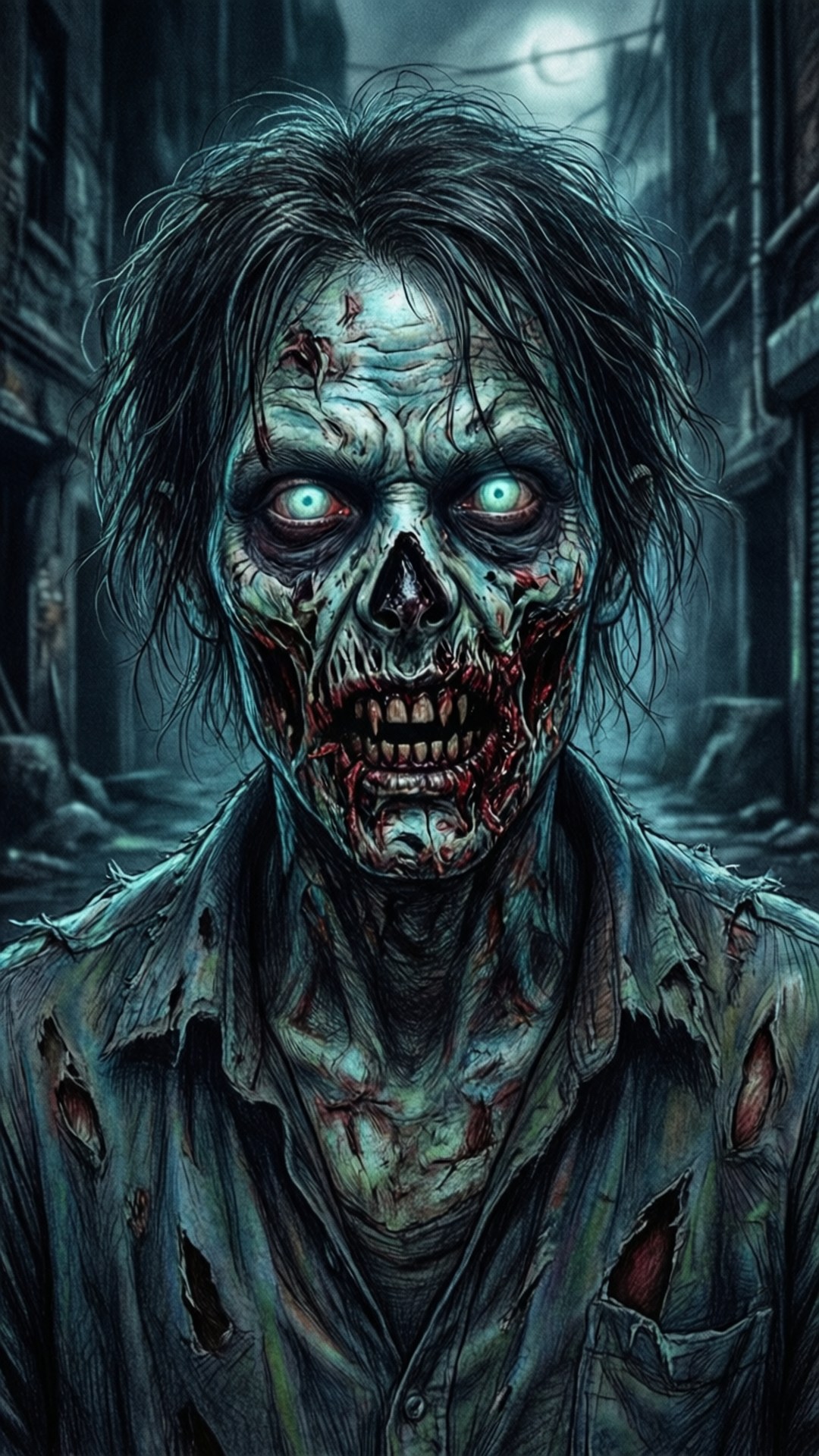 Kul tegning av Zombie-smuget Bakgrunner