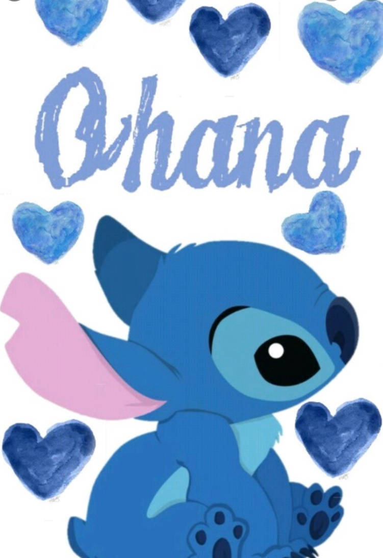 Kule blå hjerter Stitch Ohana Bakgrunner