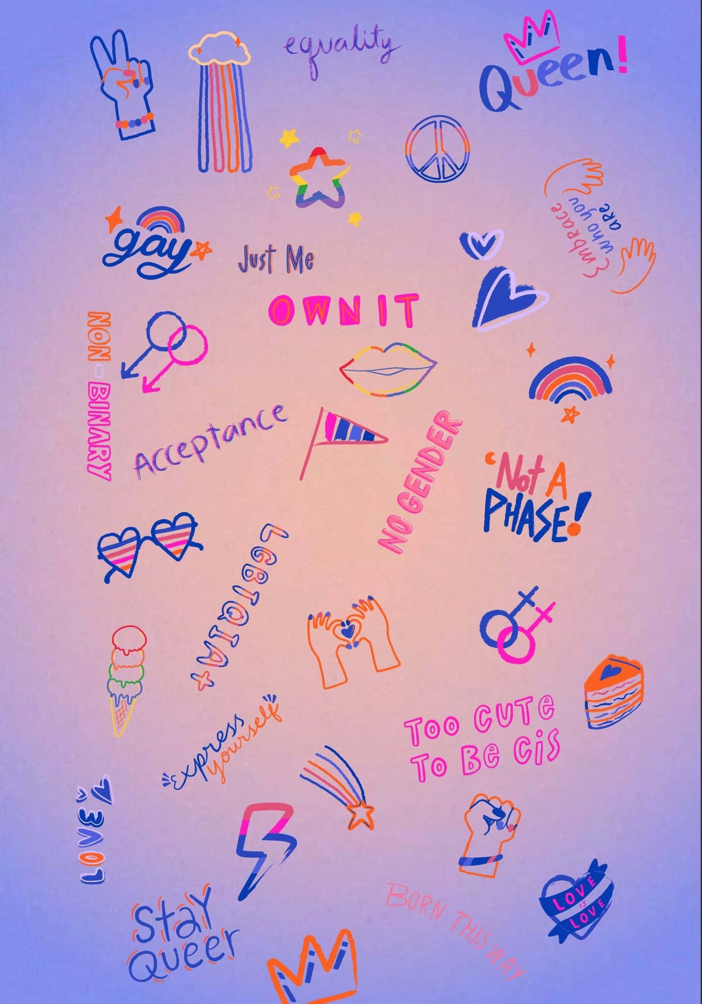 Kule LGBT-stolthet doodles bakgrunn Bakgrunner