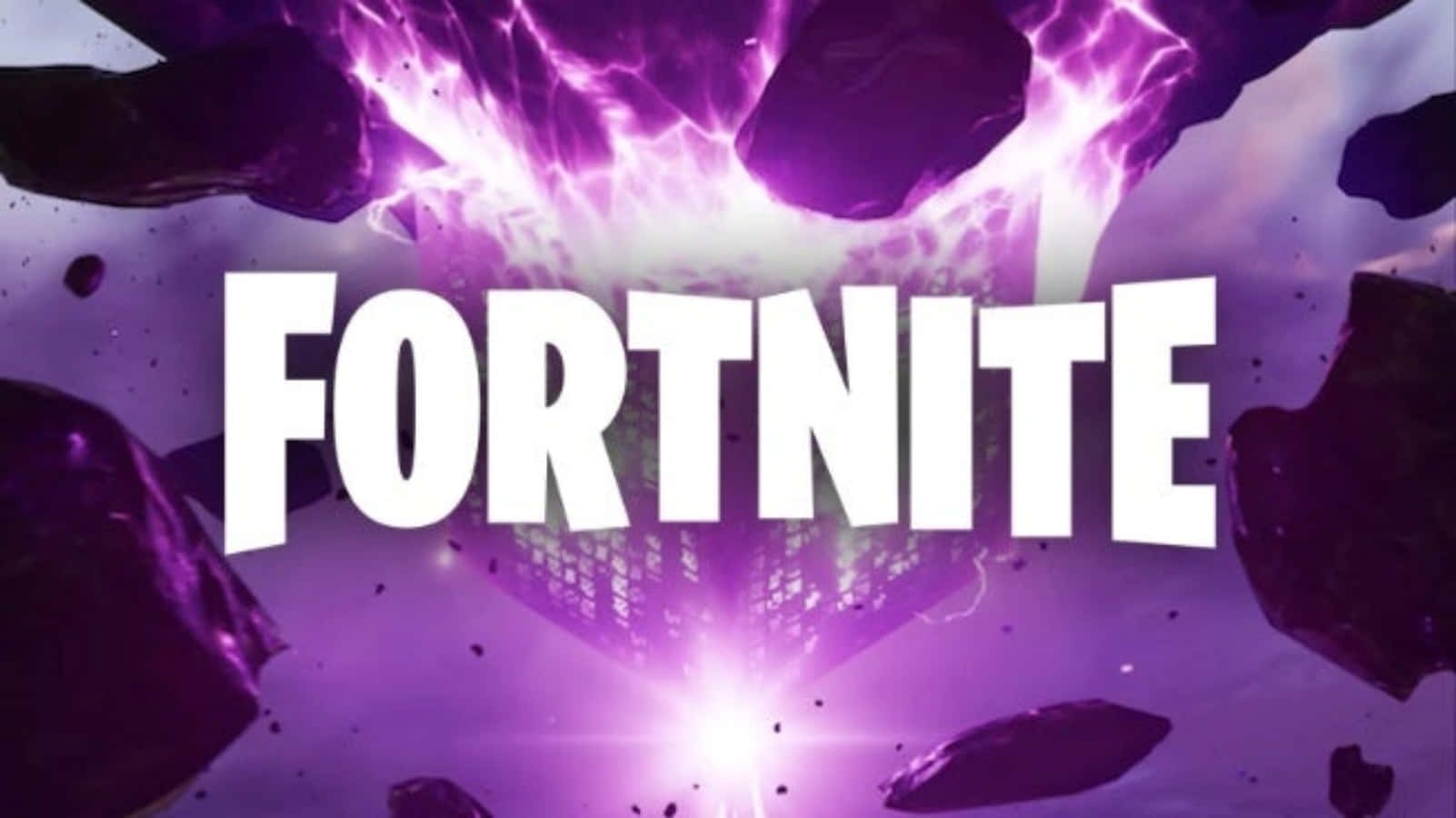 Kult Fortnite-logo og lilla elektriske lyn Bakgrunner