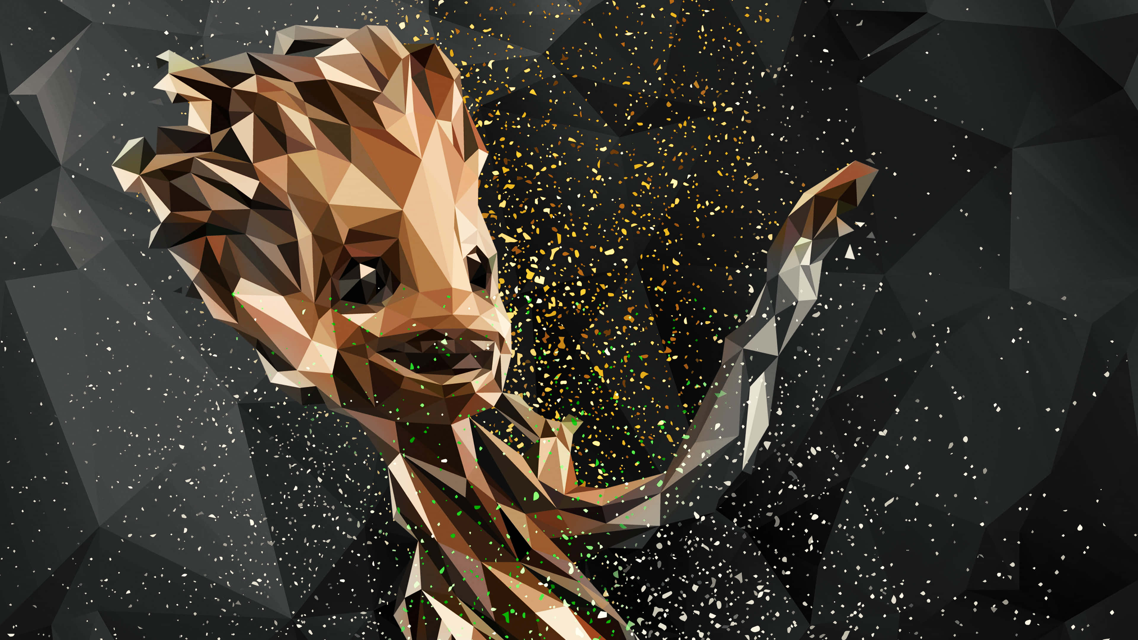 Kult geometrisk kunstverk av Baby Groot-bilde Bakgrunner