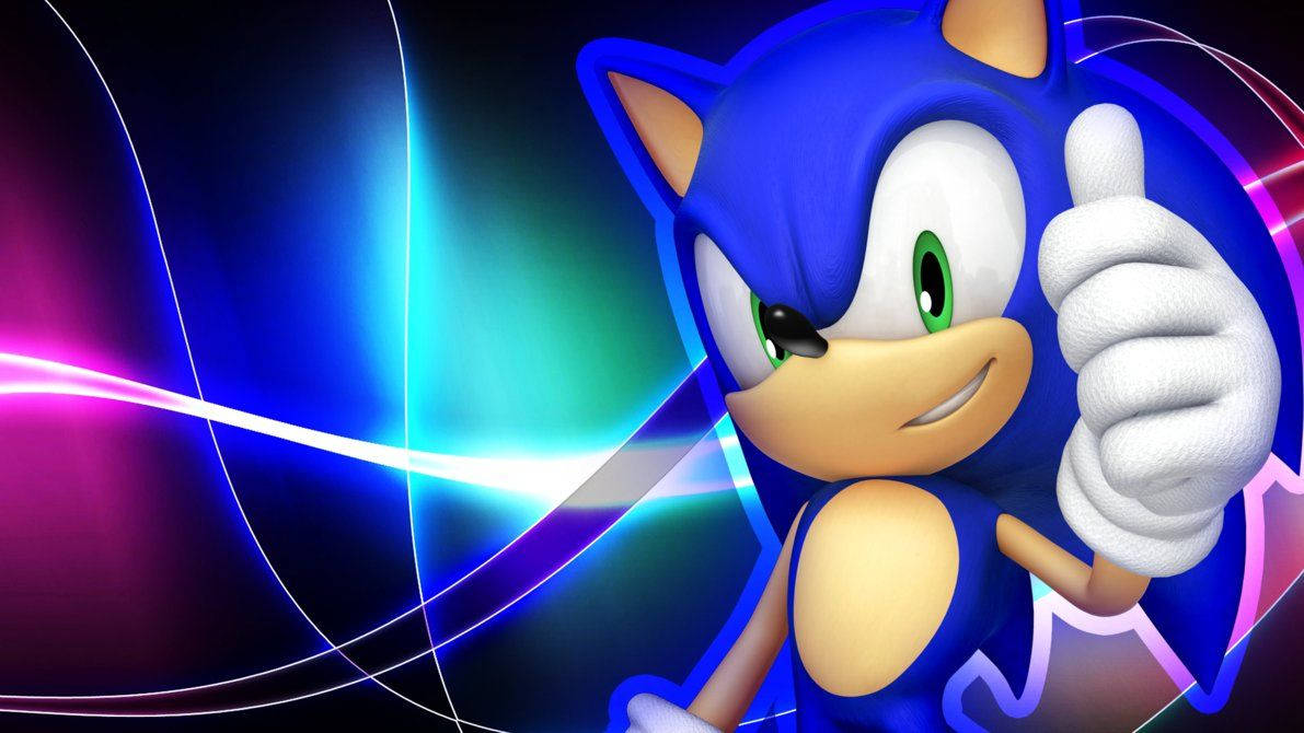 Mektig pinnsvin Sonic gir tommel opp bakgrunnsbilde.