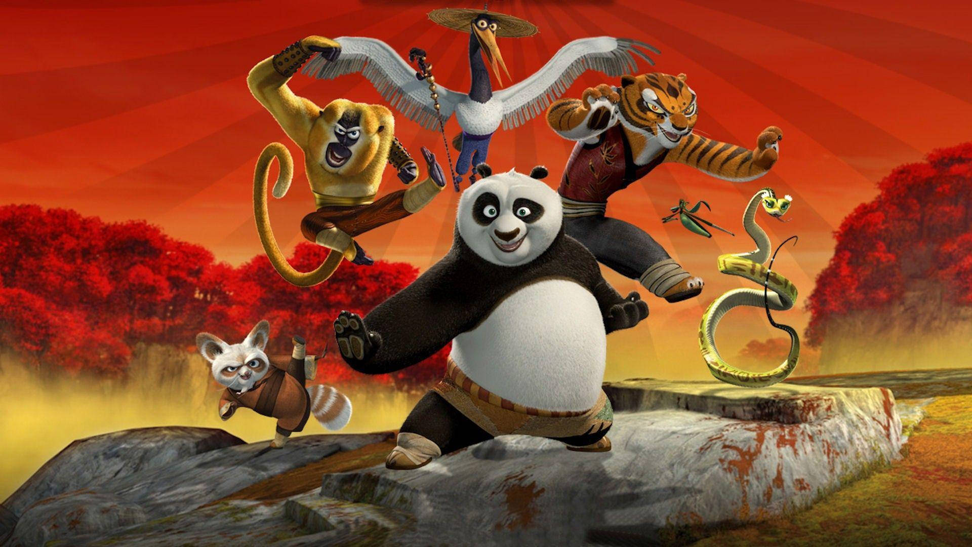 Kung Fu Panda og de fryktløse fem i kampstilling Bakgrunner