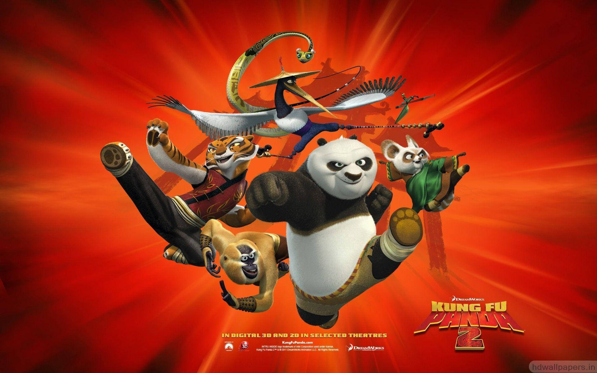 Kung Fu Panda spretter med de rasende fem Bakgrunner