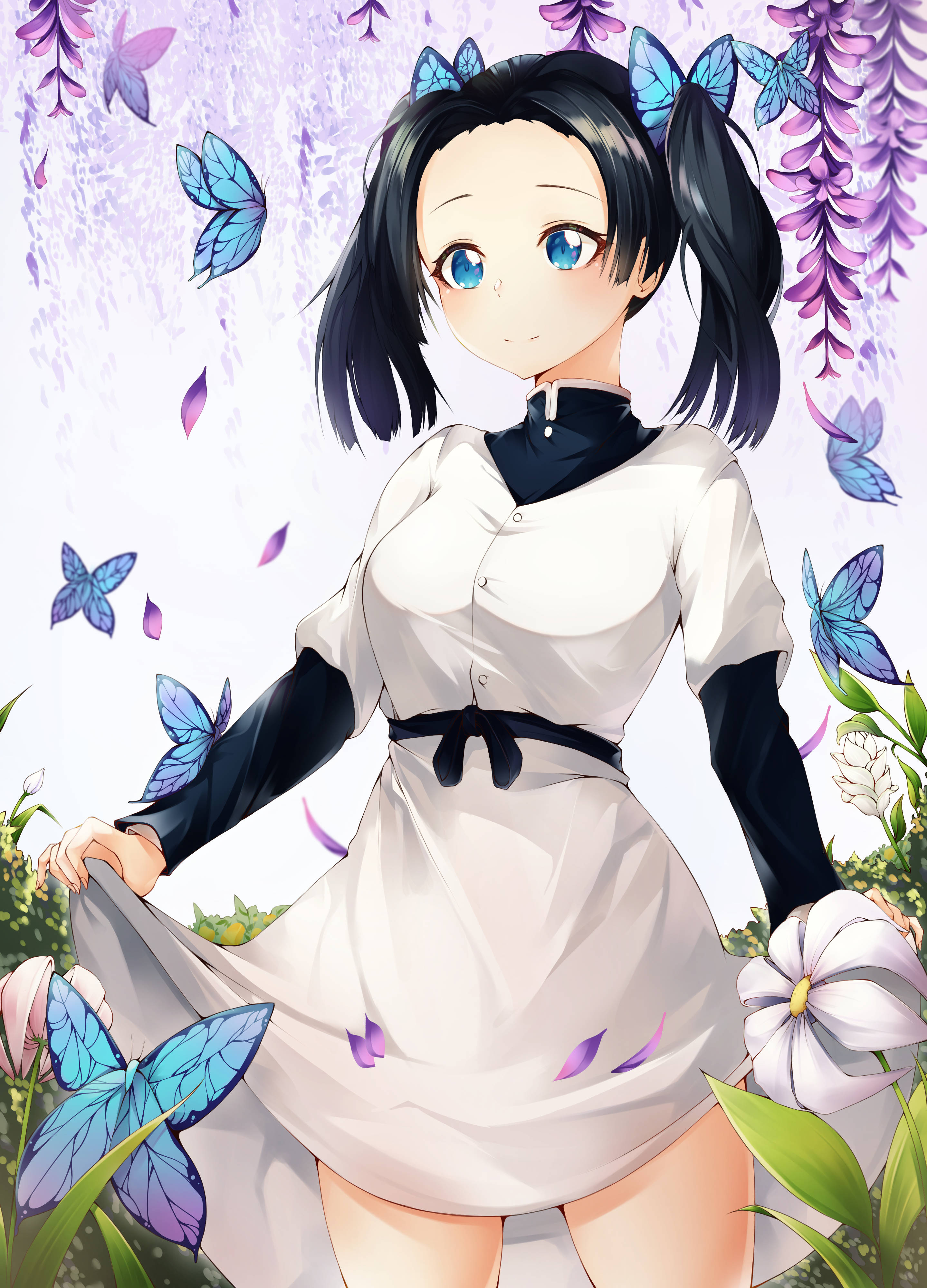 Kunstnerisk Aoi Kanzaki med sommerfugler Bakgrunner