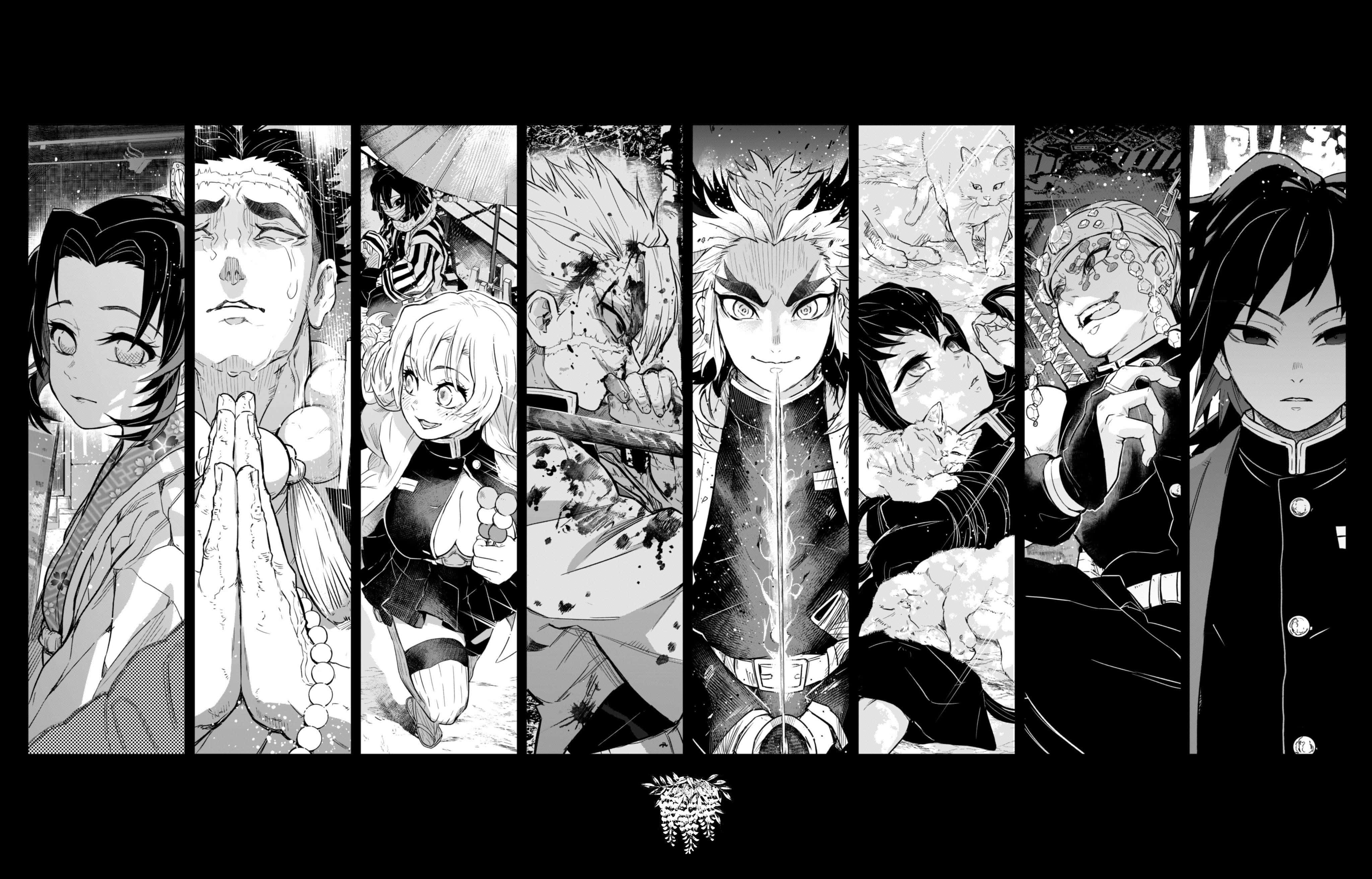 Kunstverk fra Demon Slayer Manga Bakgrunner