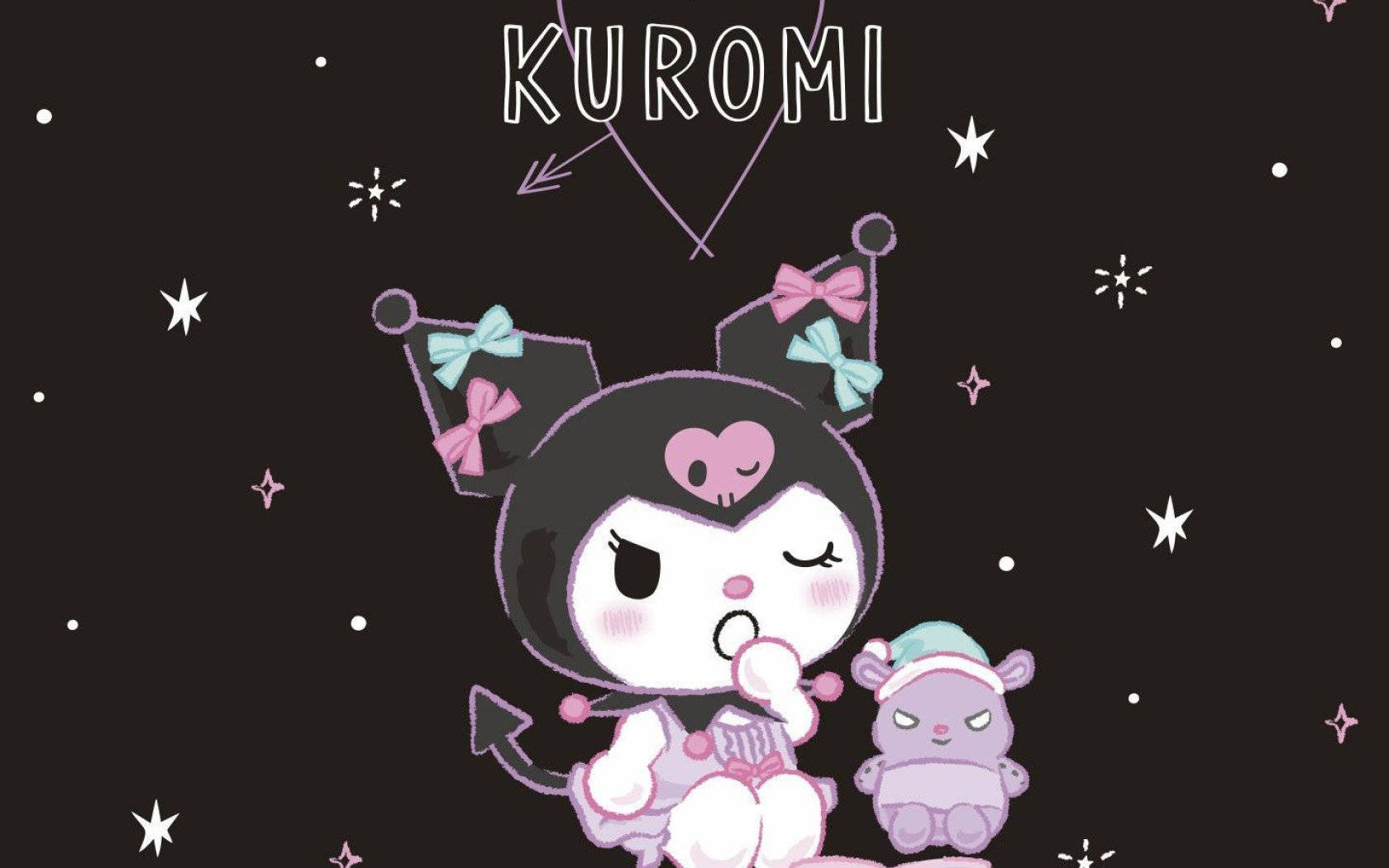 Kuromi, den unike rivalen til My Melody, slapper av Bakgrunner