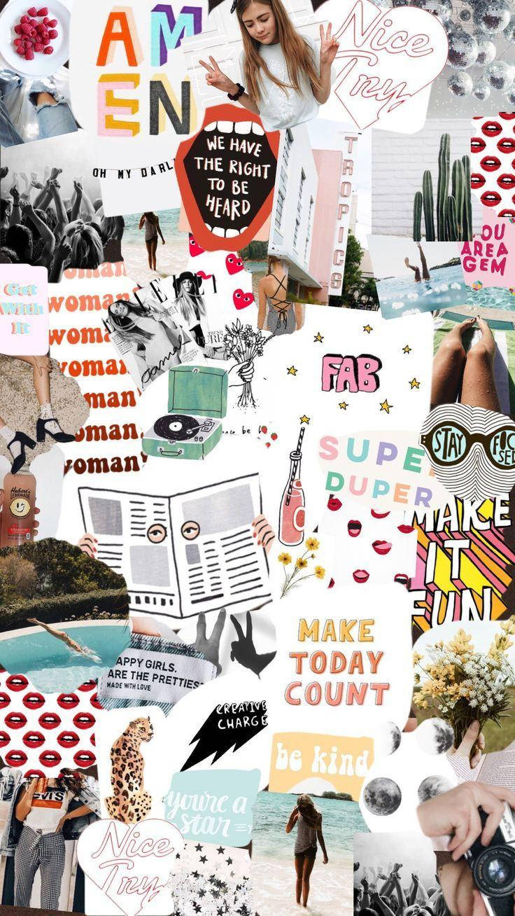 Kvinne Estetisk Collage Bakgrunner