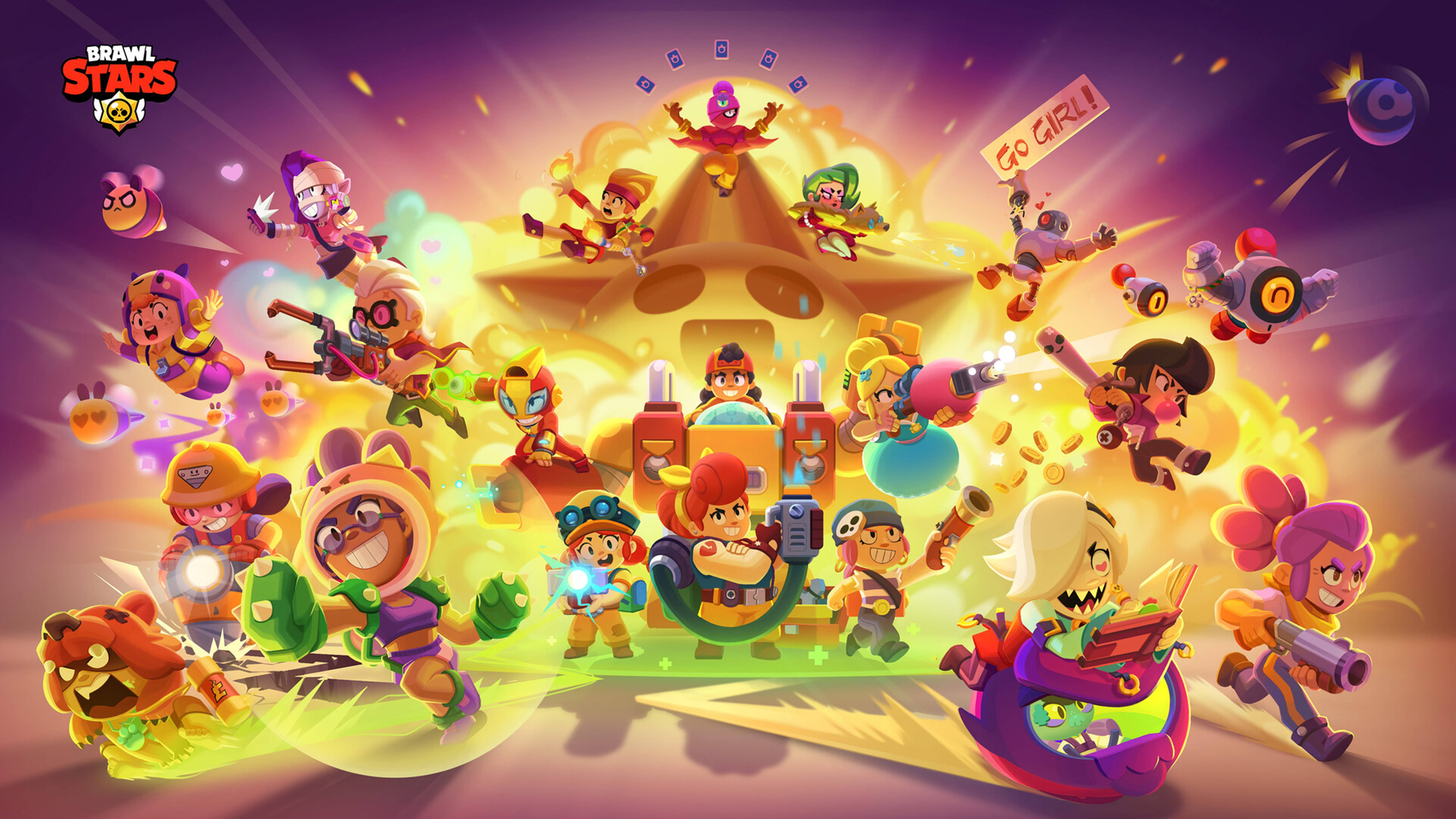 Kvinnedagsmontasje Brawl Stars 4K Bakgrunner