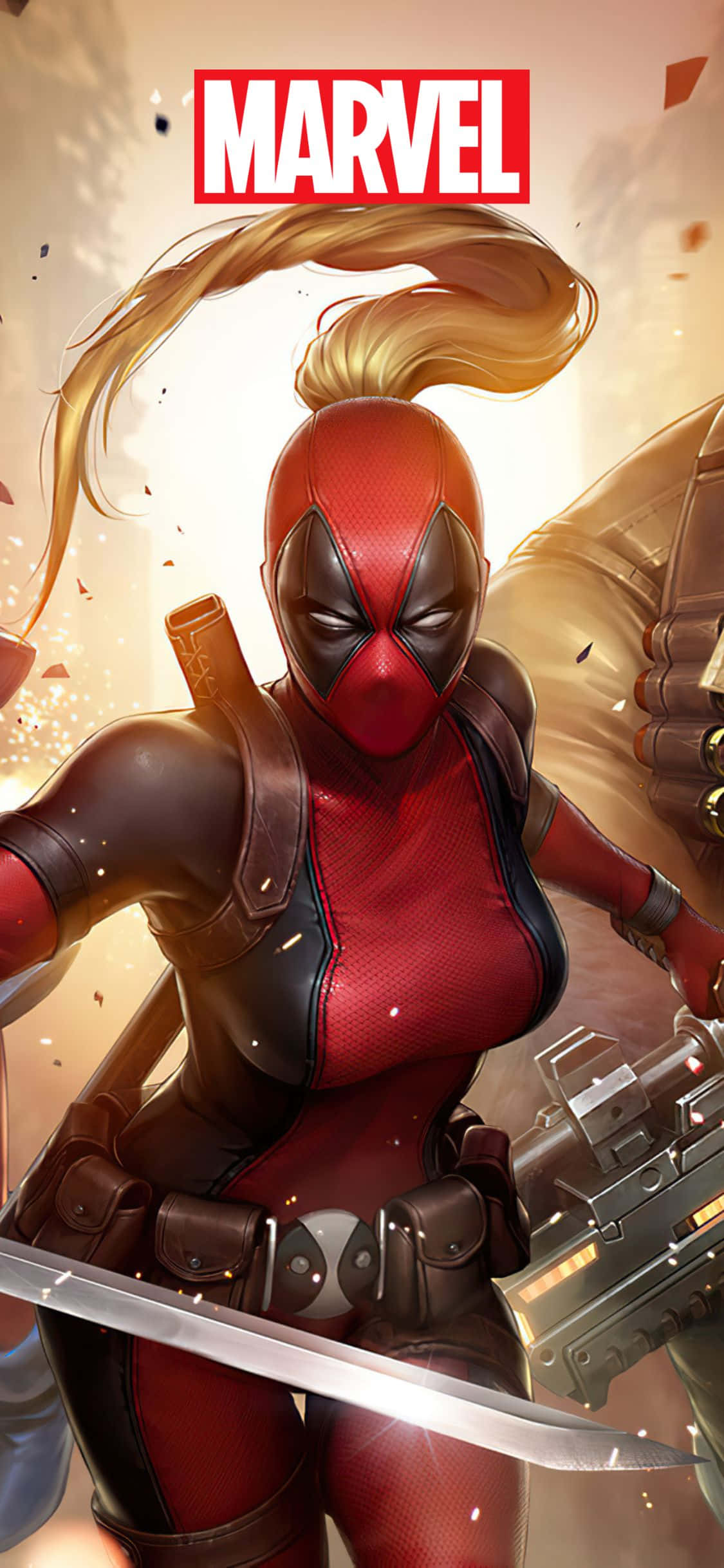 Lady Deadpool iPhone XS Marvel Bakgrunn Bakgrunner
