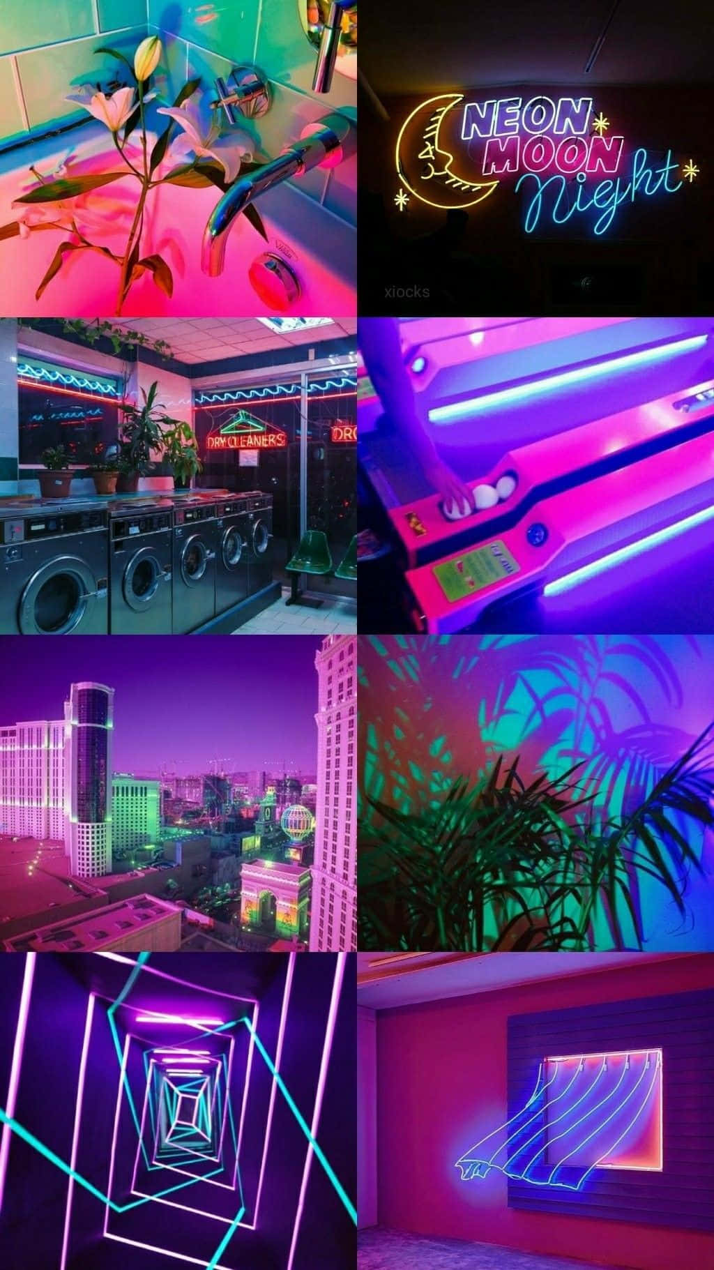 Lag et vakkert, futuristisk landskap med den perfekte neon-estetiske bakgrunnen Bakgrunner