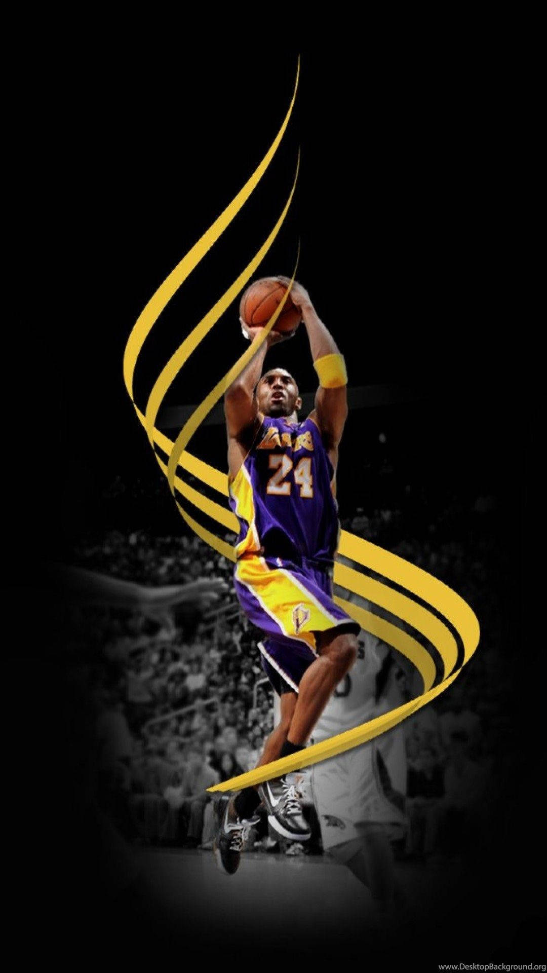 Lakers iPhone med Kobe som skyter Bakgrunner