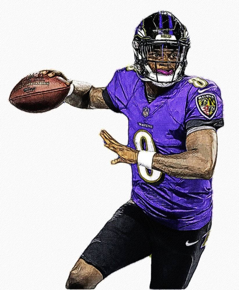 Lamar Jackson Detaljert Kunstverk Bakgrunner