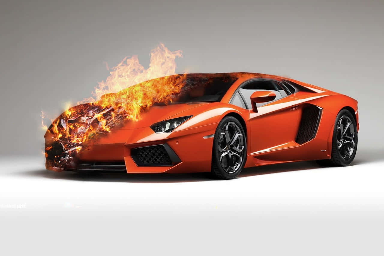 Lamborghini i brann oransj bil Bakgrunner