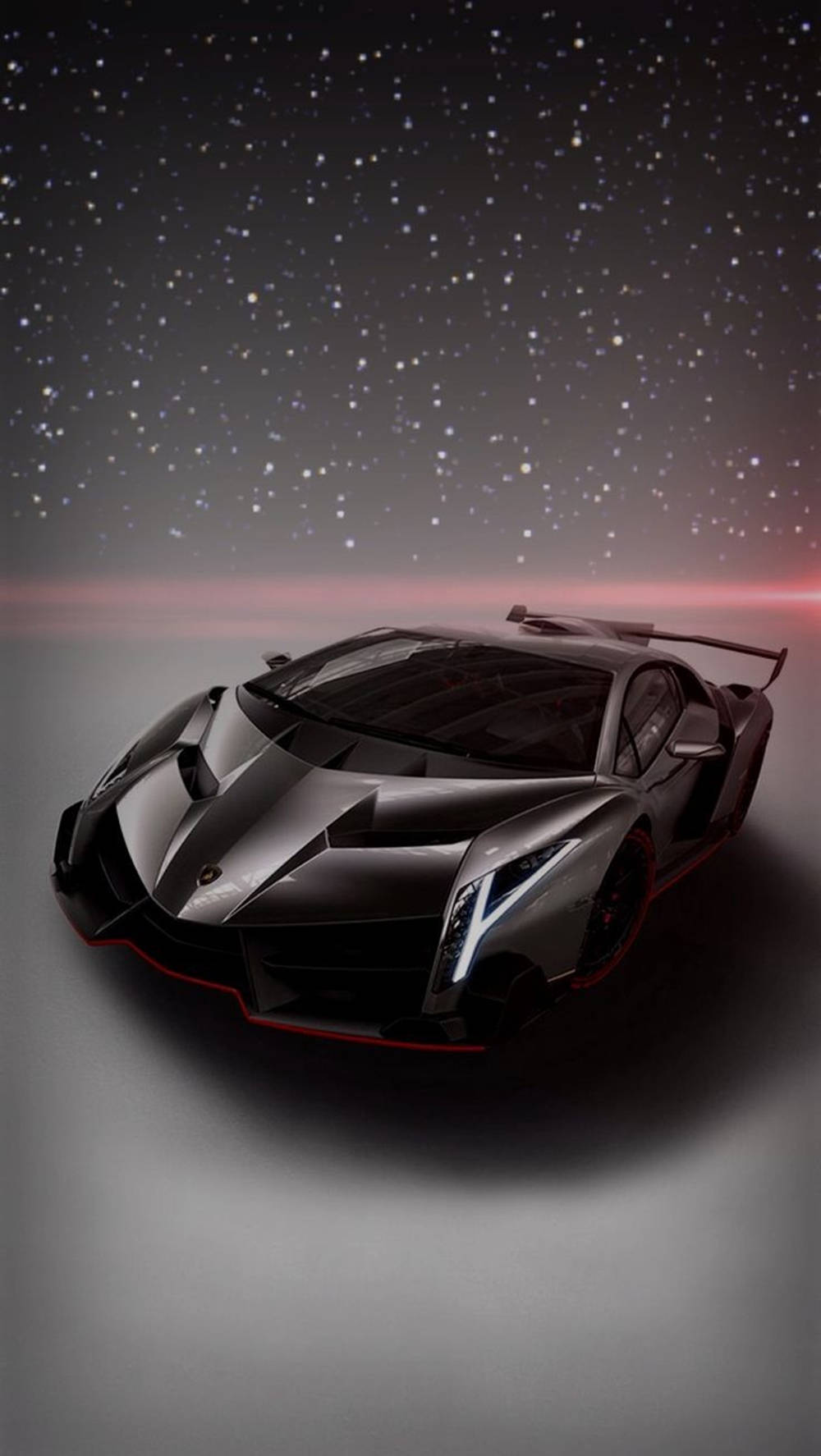 Lamborghini iPhone svart bil under stjernehimmel Bakgrunner