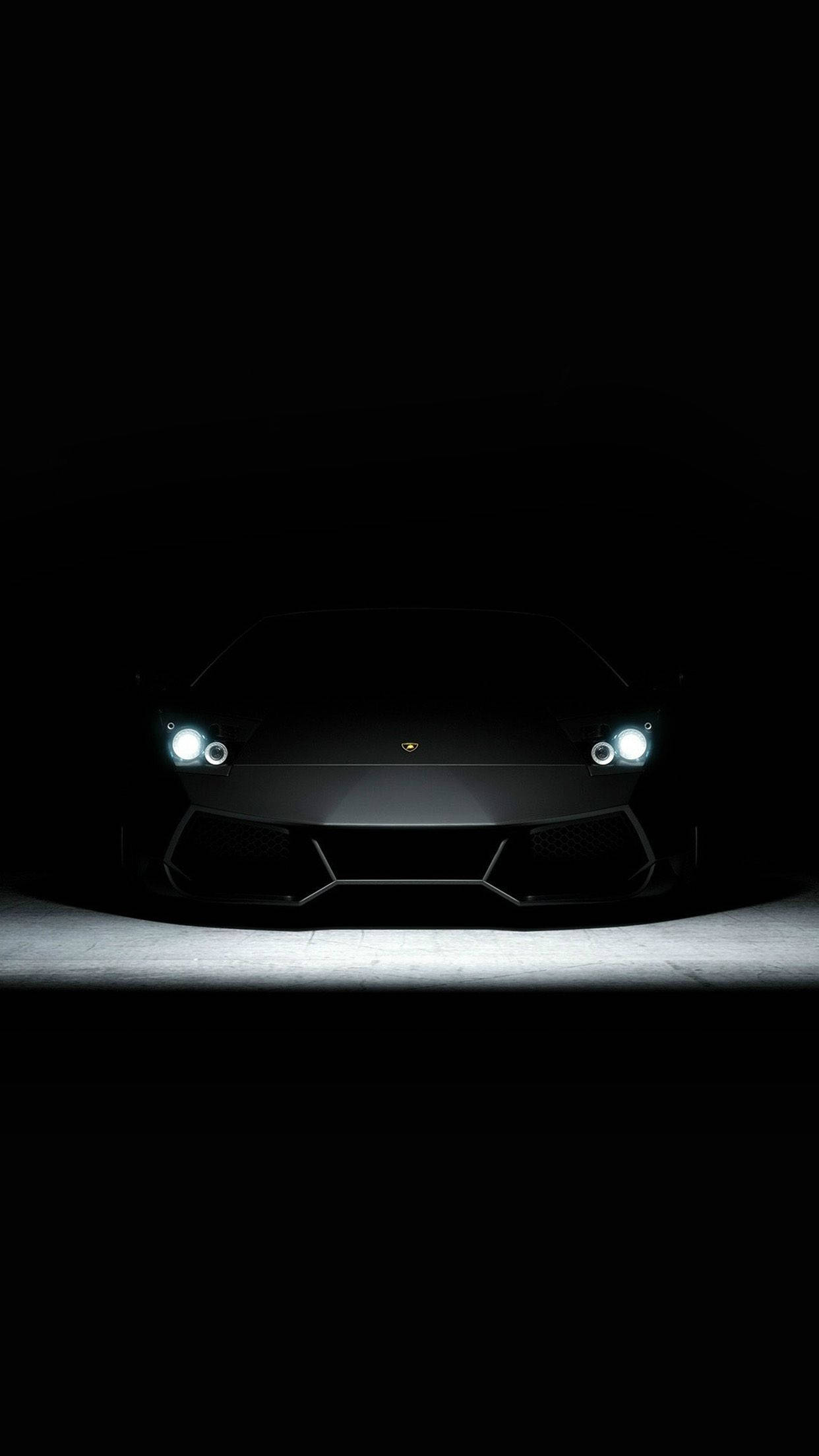 Lamborghini iPhone svart estetikk hvite frontlykter Bakgrunner