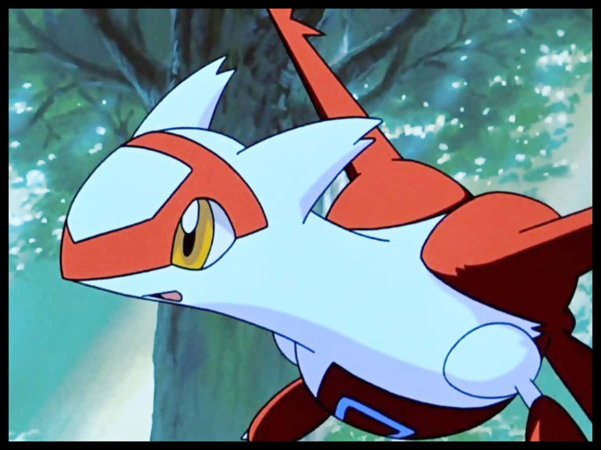 Latias med tre i bakgrunnen Bakgrunner