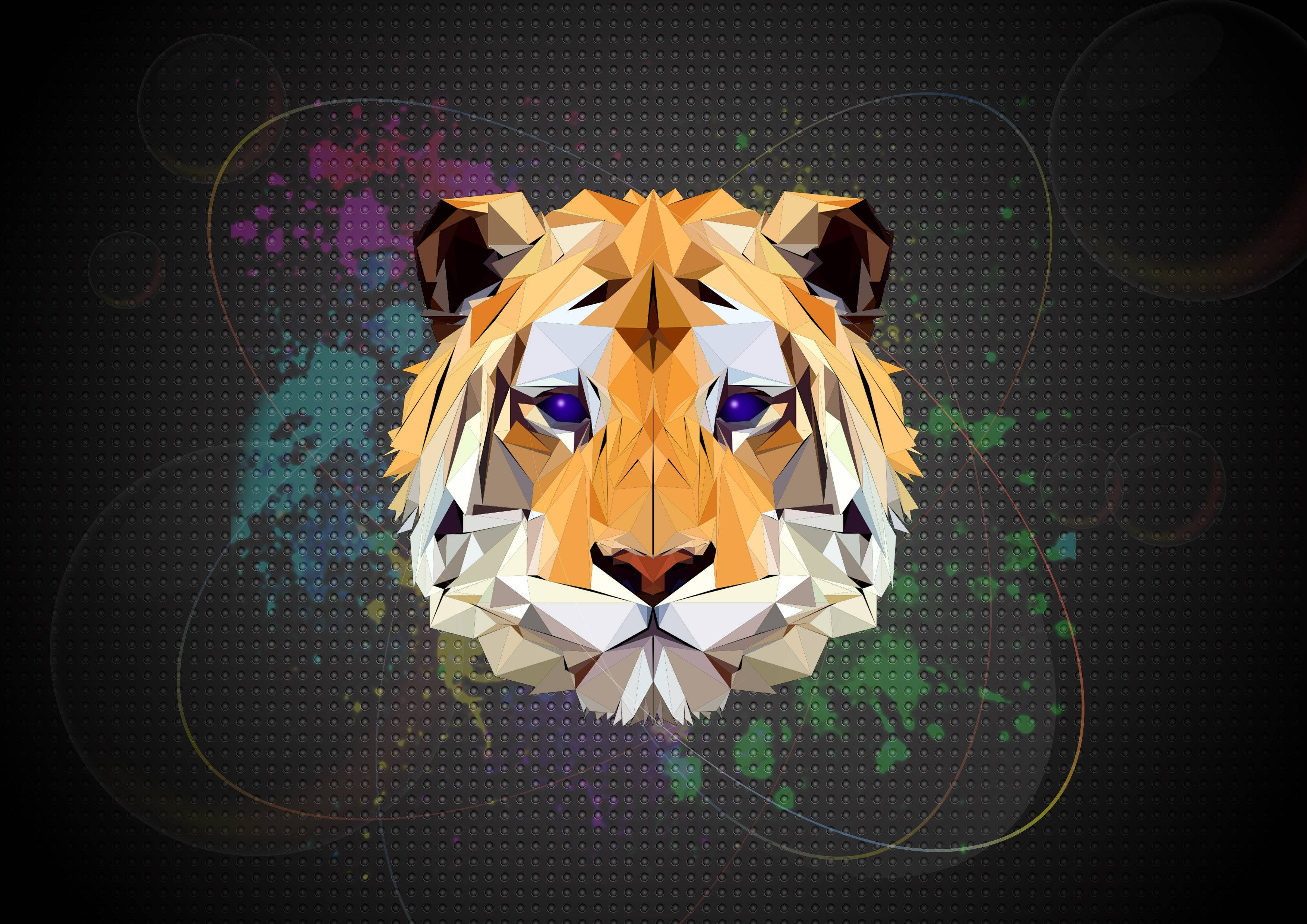 Lavpoly tigerkunstverk Bakgrunner