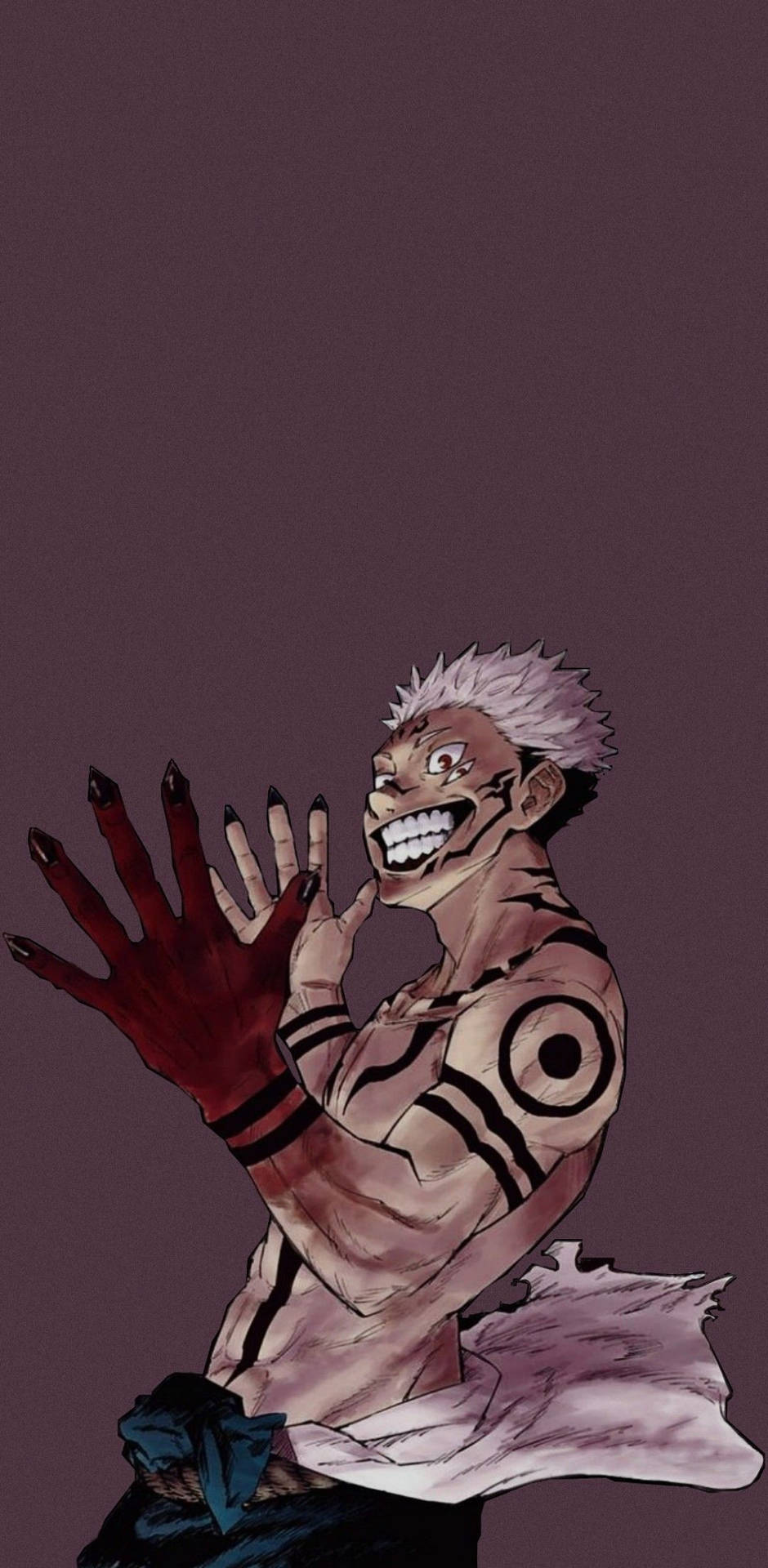 Leende Ryomen Sukuna i Jujutsu Kaisen anime-bakgrunn