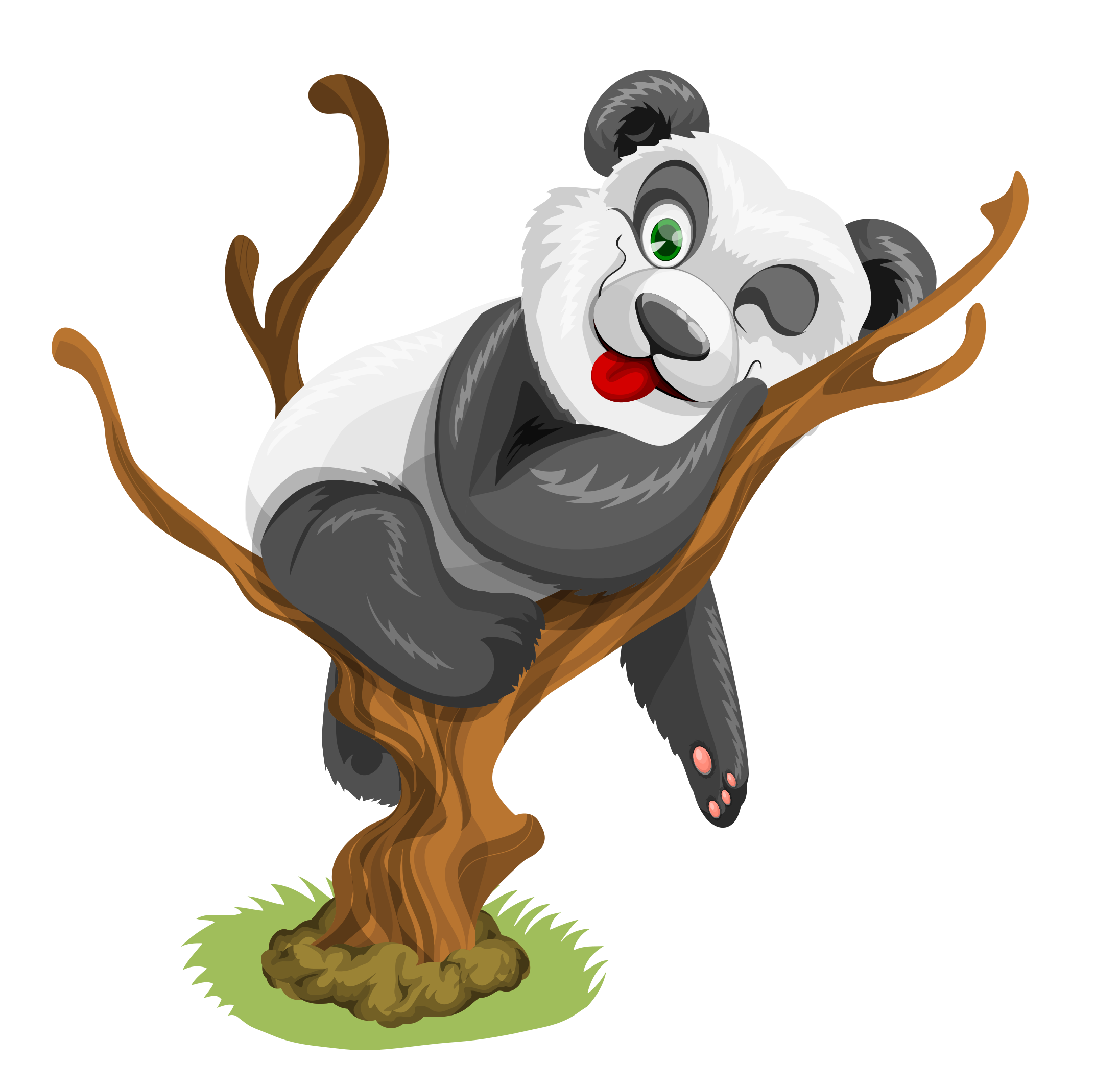 Leken pandategneserie klatrer i tre Bakgrunner