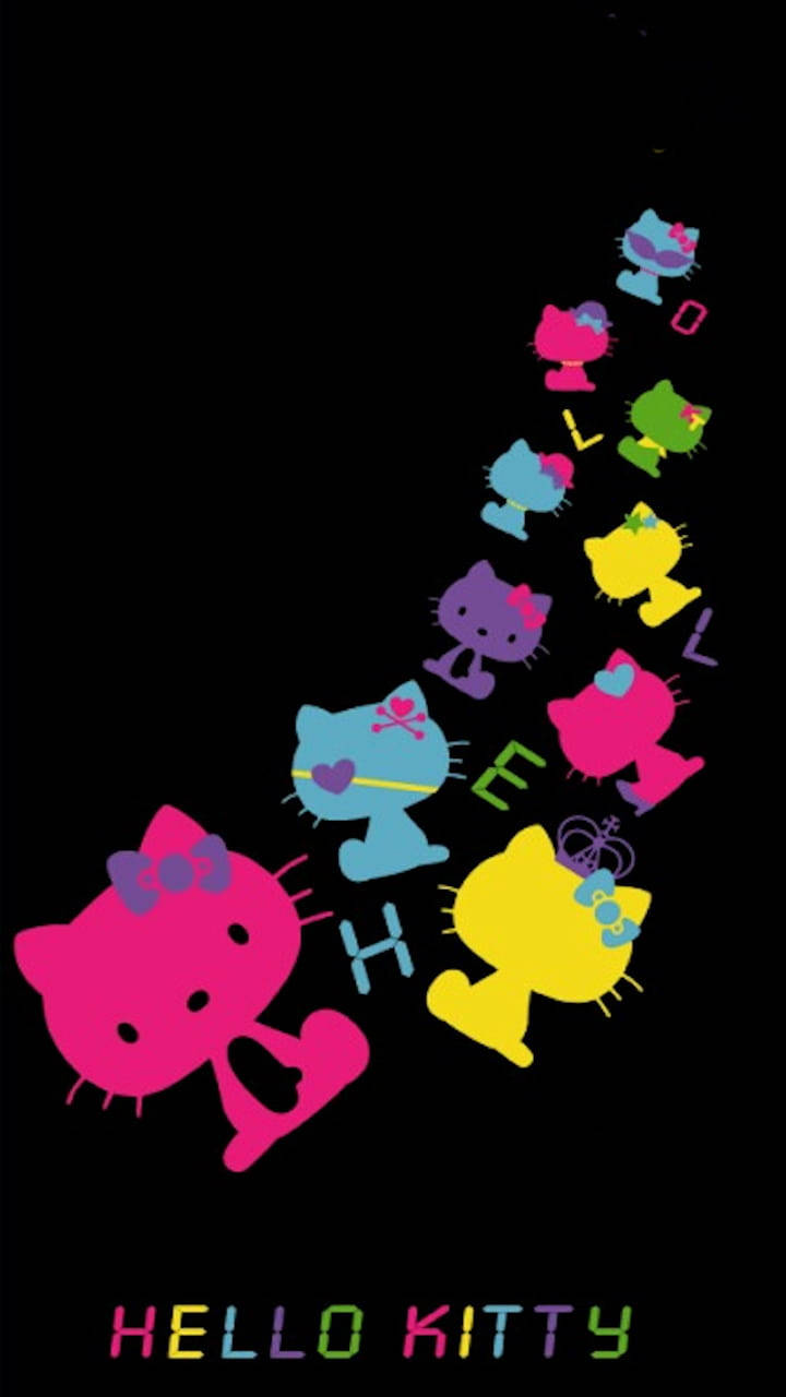 Lekende og mystisk sort Hello Kitty Bakgrunner
