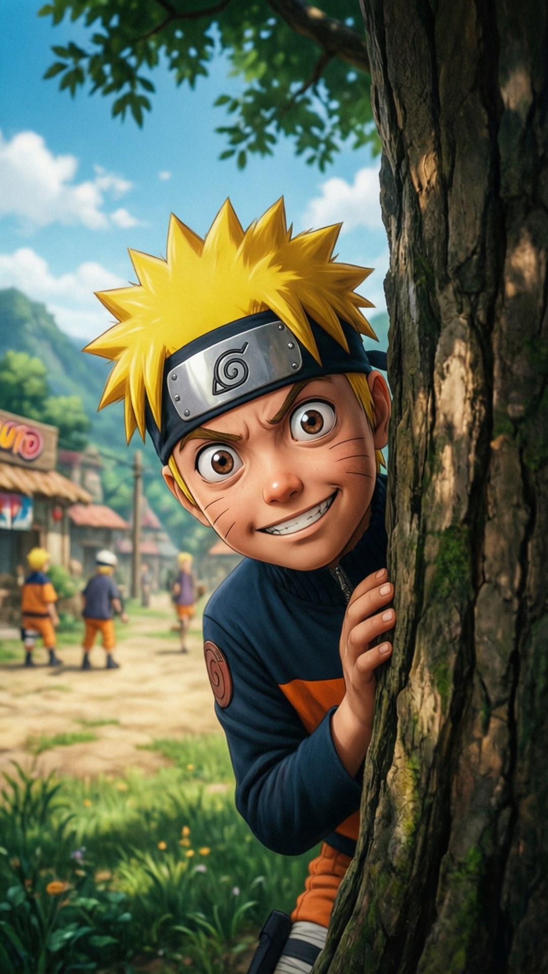 Lekende unge Naruto Bakgrunner