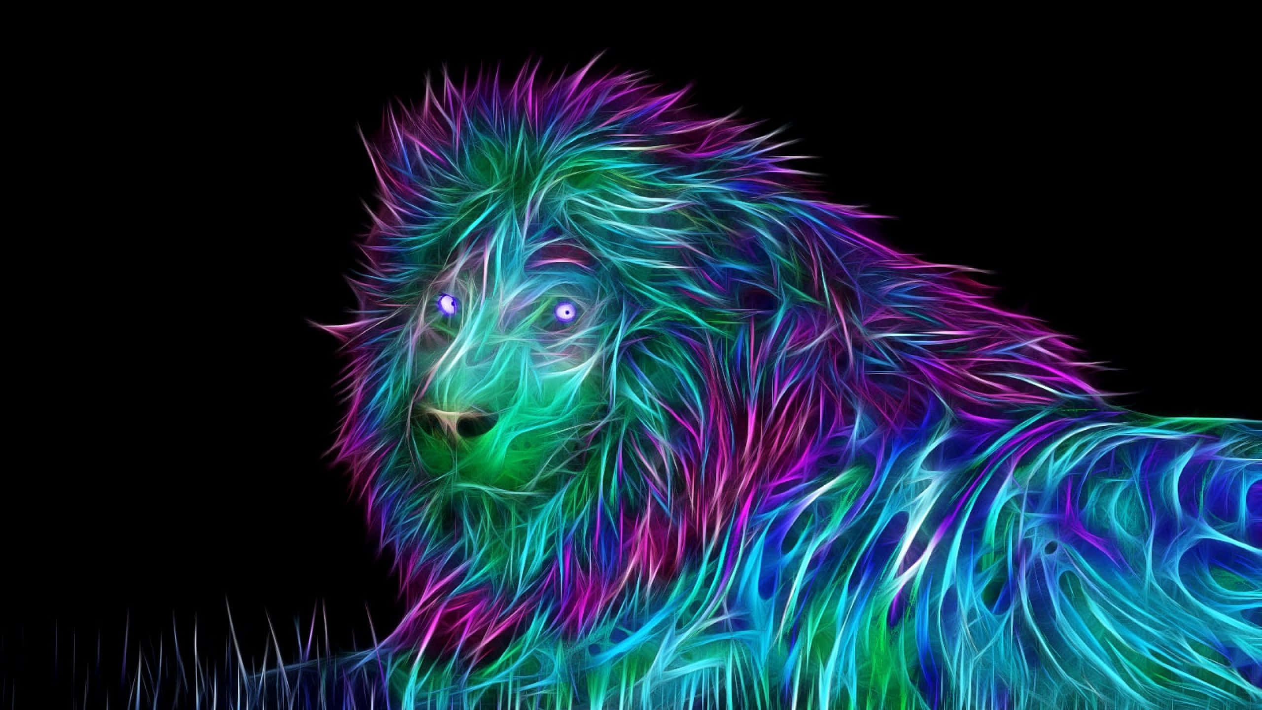 Levende Neon Dyr Kunstverk Bakgrunner